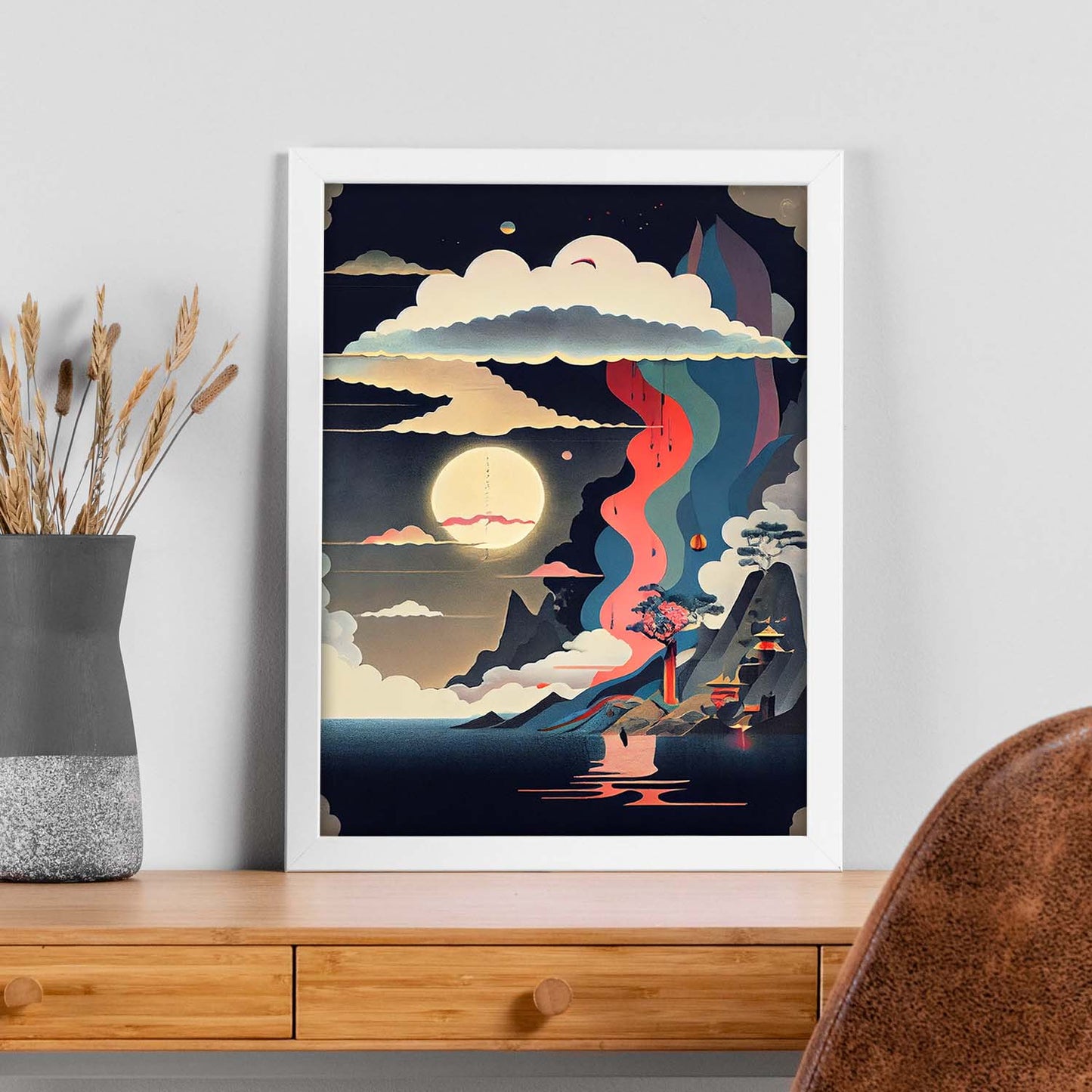 Nacnic Abstract Surreal Ukiyo 38. Impresiones de arte estético de pared para el diseño de dormitorio o sala de estar.-Artwork-Nacnic-Nacnic Estudio SL