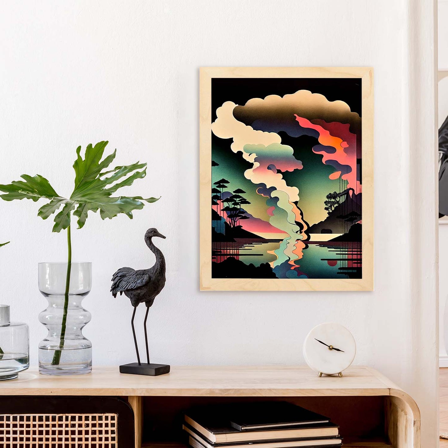 Nacnic Abstract Surreal Ukiyo 39. Impresiones de arte de pared estética para el diseño de dormitorio o sala de estar.-Artwork-Nacnic-Nacnic Estudio SL