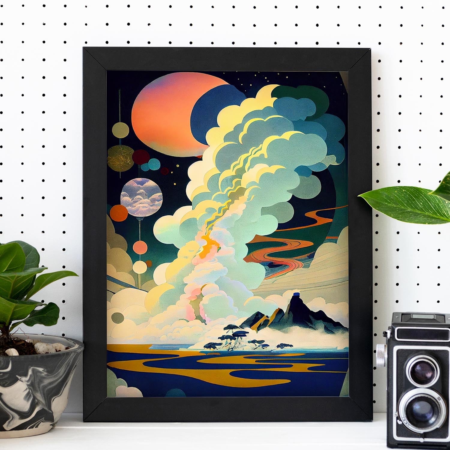 Nacnic Abstract Surreal Ukiyo 3. estampados de arte estético de pared para el diseño de dormitorio o sala de estar.-Artwork-Nacnic-Nacnic Estudio SL