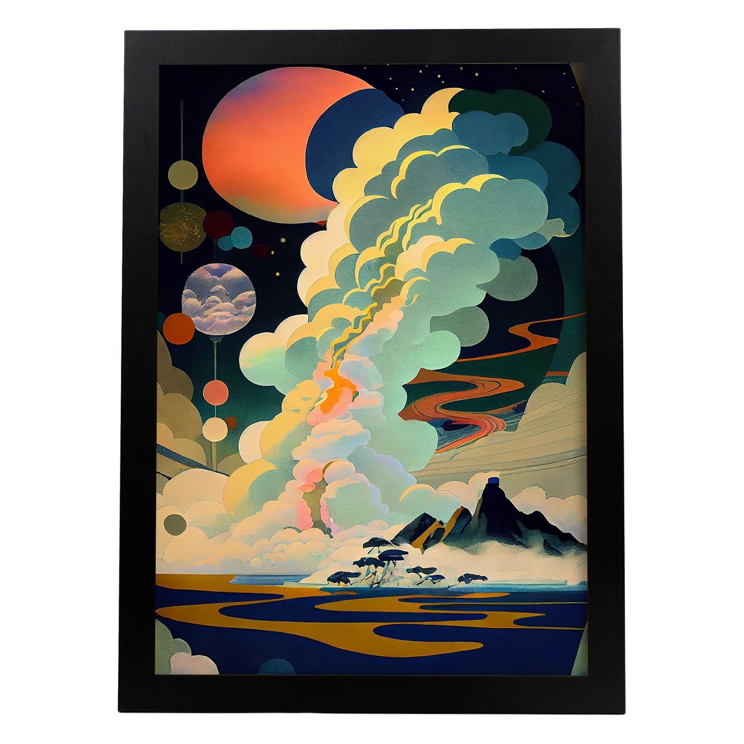 Nacnic Abstract Surreal Ukiyo 3. estampados de arte estético de pared para el diseño de dormitorio o sala de estar.-Artwork-Nacnic-A4-Sin marco-Nacnic Estudio SL