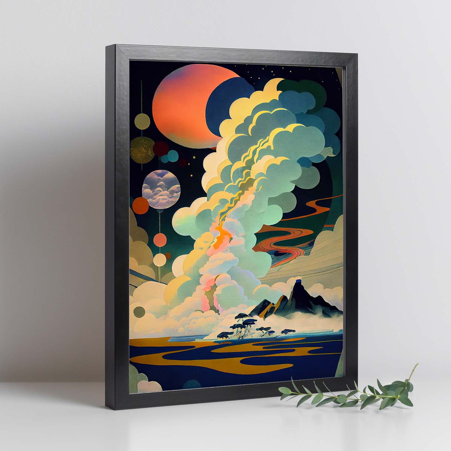 Nacnic Abstract Surreal Ukiyo 3. estampados de arte estético de pared para el diseño de dormitorio o sala de estar.-Artwork-Nacnic-Nacnic Estudio SL