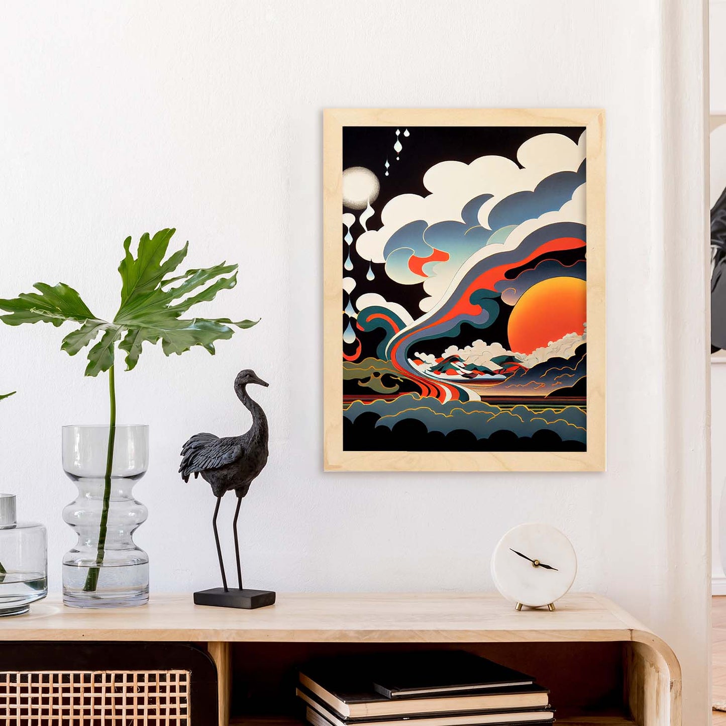 Nacnic Abstract Surreal Ukiyo 4. estampados de arte estético de pared para el diseño de dormitorio o sala de estar.-Artwork-Nacnic-Nacnic Estudio SL