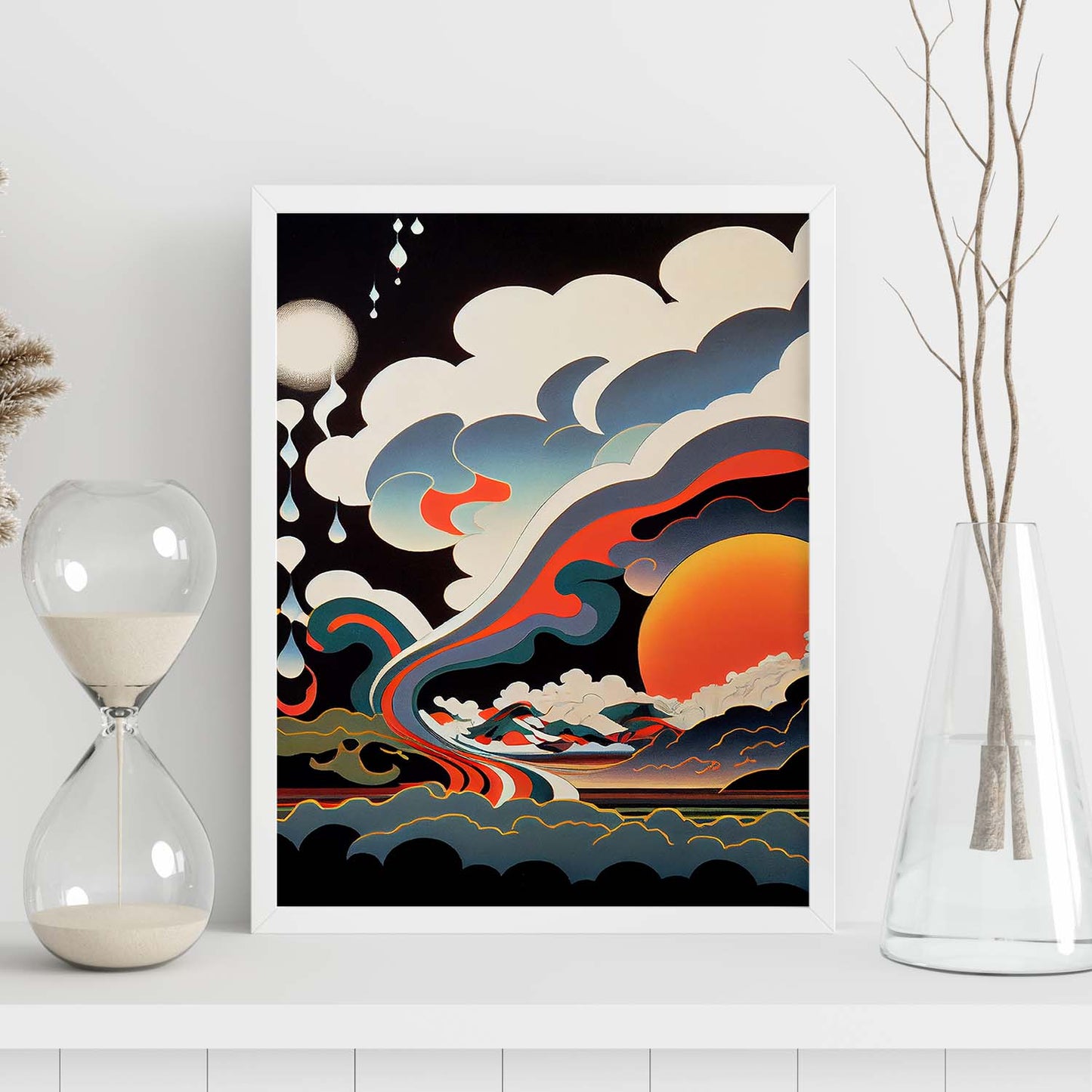 Nacnic Abstract Surreal Ukiyo 4. estampados de arte estético de pared para el diseño de dormitorio o sala de estar.-Artwork-Nacnic-Nacnic Estudio SL
