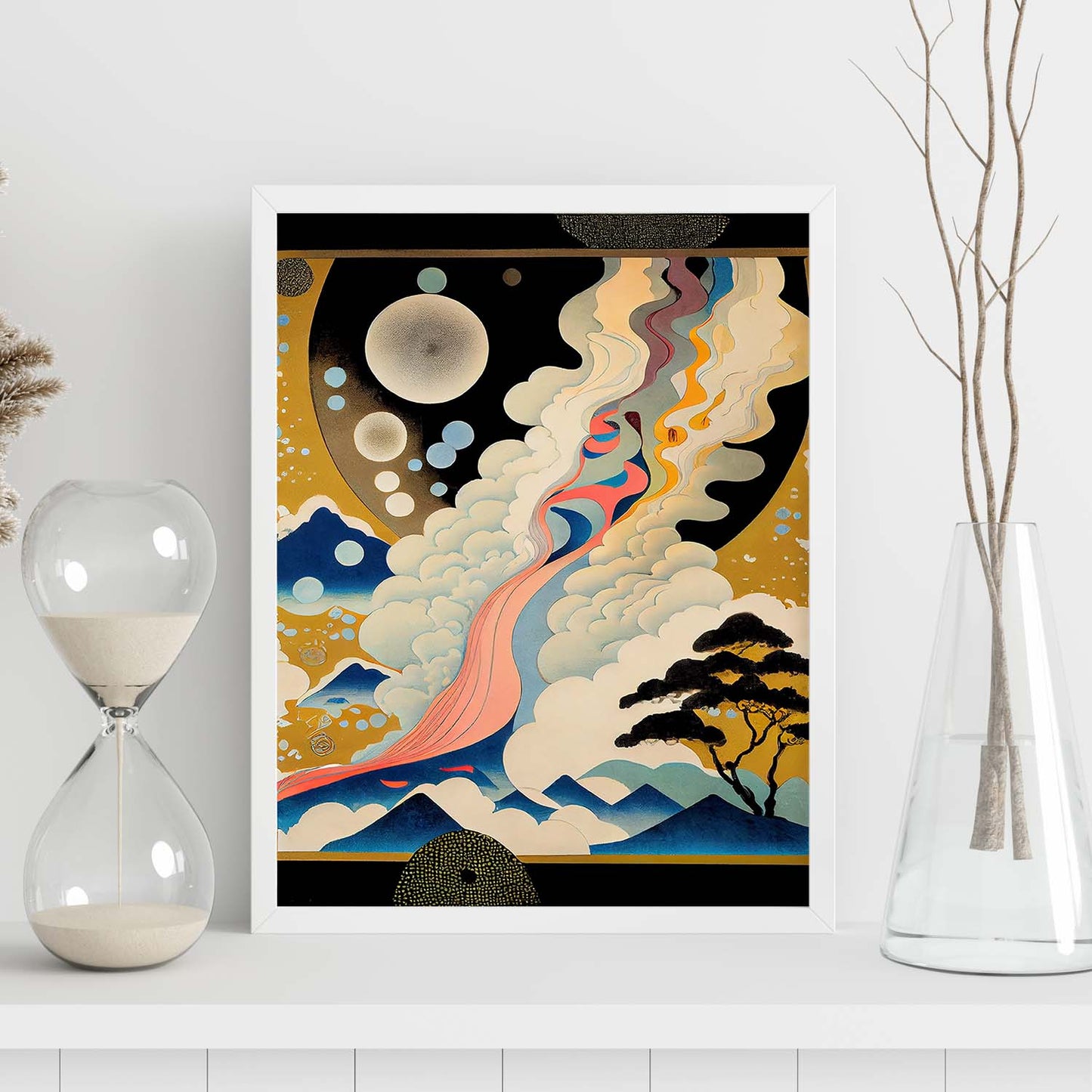 Nacnic Abstract Surreal Ukiyo 5. estampados de arte estético de pared para el diseño de dormitorio o sala de estar.-Artwork-Nacnic-Nacnic Estudio SL
