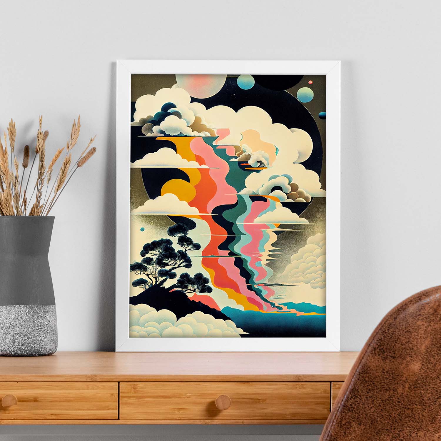 Nacnic Abstract Surreal Ukiyo 6. estampados de arte estético de pared para el diseño de dormitorio o sala de estar.-Artwork-Nacnic-Nacnic Estudio SL