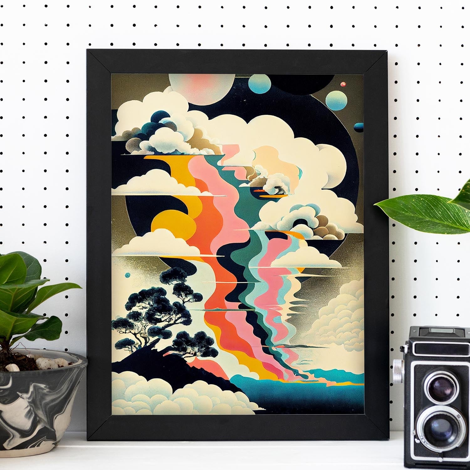 Nacnic Abstract Surreal Ukiyo 6. estampados de arte estético de pared para el diseño de dormitorio o sala de estar.-Artwork-Nacnic-Nacnic Estudio SL