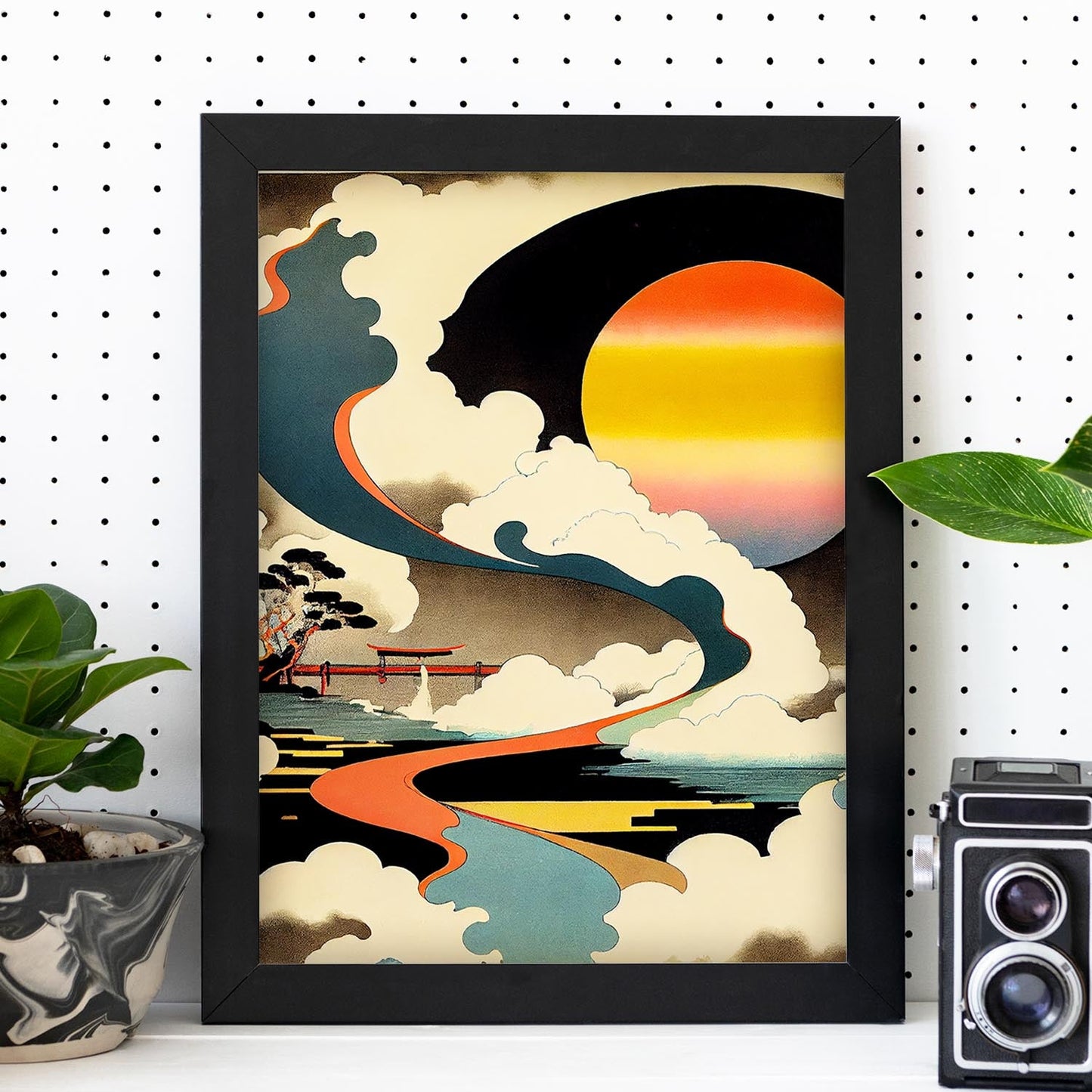 Nacnic Abstract Surreal Ukiyo 7. estampados de arte estético de pared para el diseño de dormitorio o sala de estar.-Artwork-Nacnic-Nacnic Estudio SL