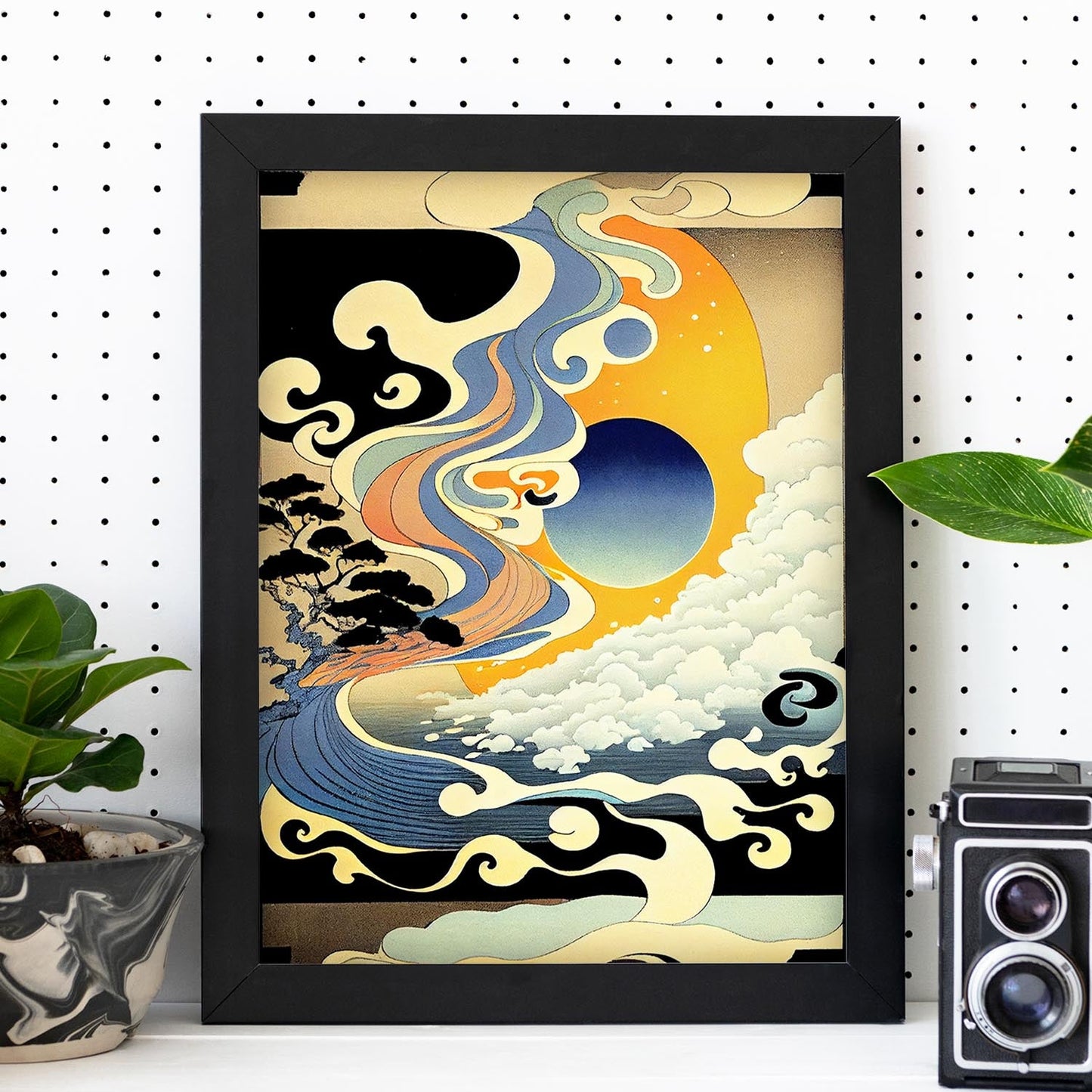 Nacnic Abstract Surreal Ukiyo 8. estampados de arte estético de pared para el diseño de dormitorio o sala de estar.-Artwork-Nacnic-Nacnic Estudio SL