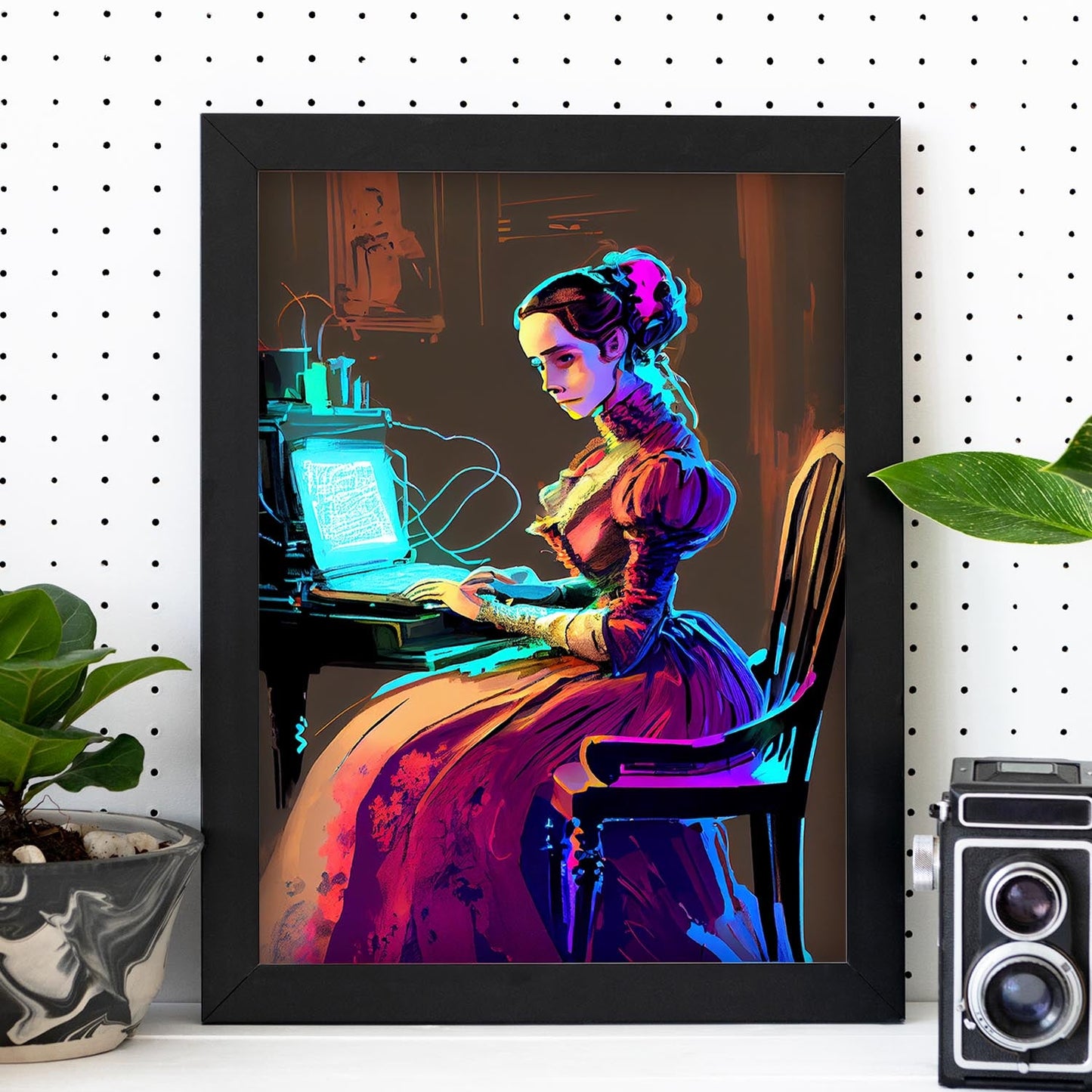 Nacnic Ada Lovelace Asiento con Dynami de estilo Pixar Pixar. Estampados de arte de pared estético para el diseño de dormitorio o sala de estar.-Artwork-Nacnic-Nacnic Estudio SL