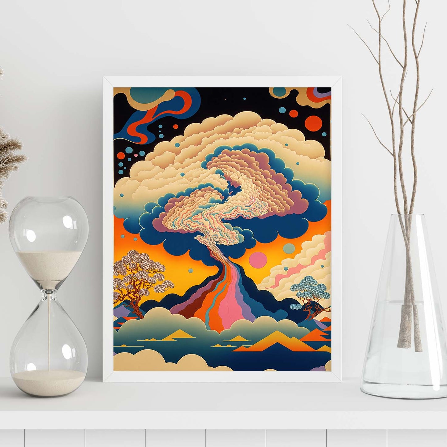 Nacnic altamente detallado geométrico psicodélico ukiyo 10. estampados de arte estético de pared para el diseño de dormitorio o sala de estar.-Artwork-Nacnic-Nacnic Estudio SL