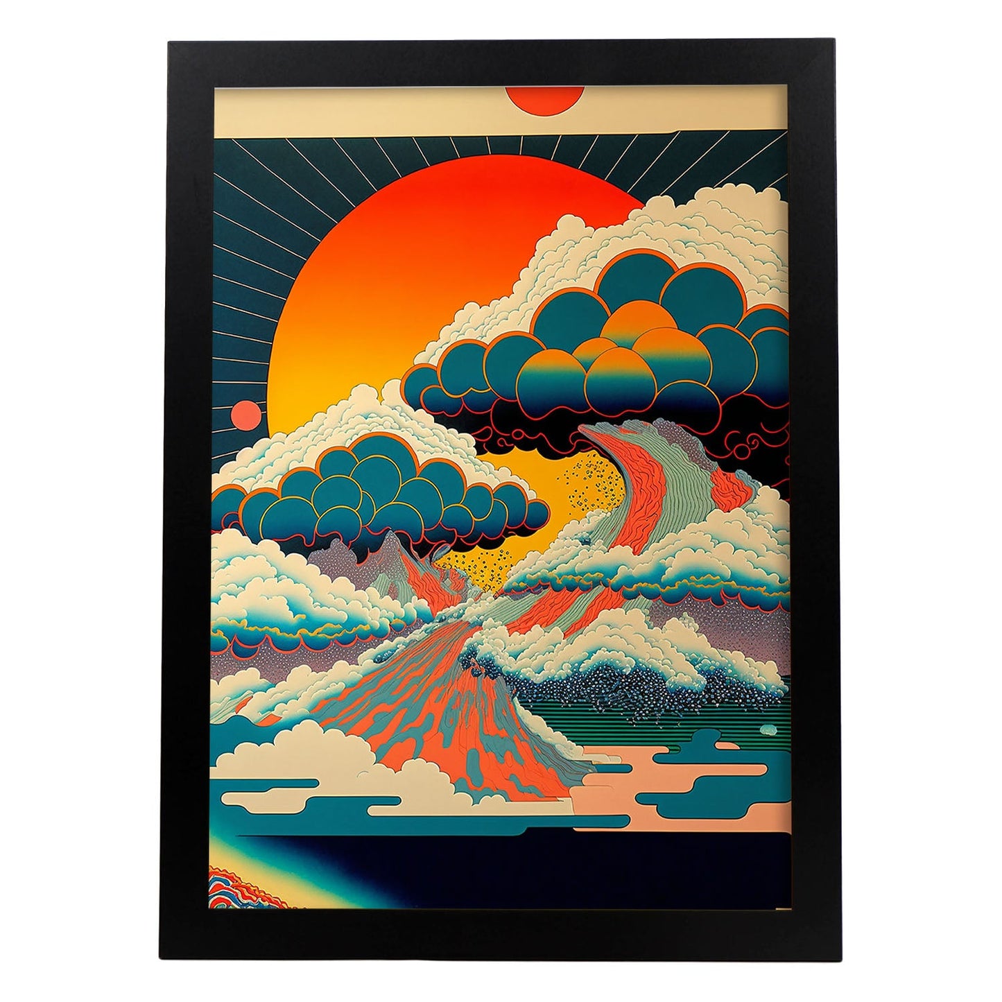 Nacnic altamente detallado geométrico psicodélico ukiyo 1. estampados de arte estético de pared para el diseño de dormitorio o sala de estar.-Artwork-Nacnic-A4-Sin marco-Nacnic Estudio SL