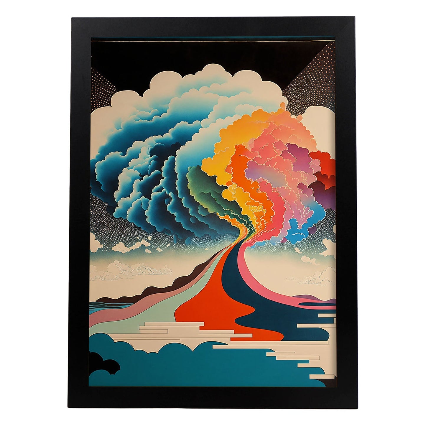 Nacnic altamente detallado geométrico psicodélico ukiyo 2. estampados de arte de pared estético para el diseño de dormitorio o sala de estar.-Artwork-Nacnic-A4-Sin marco-Nacnic Estudio SL