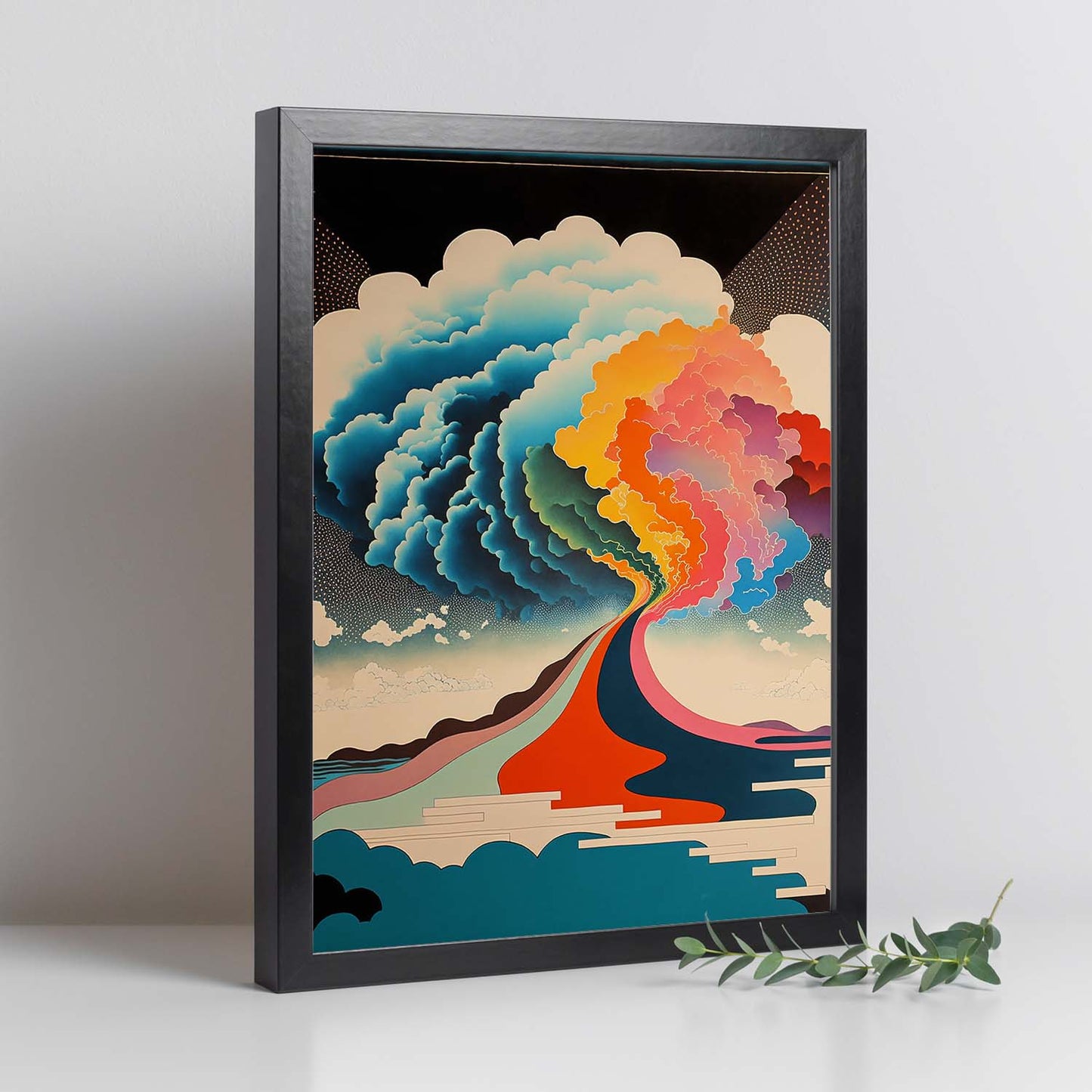 Nacnic altamente detallado geométrico psicodélico ukiyo 2. estampados de arte de pared estético para el diseño de dormitorio o sala de estar.-Artwork-Nacnic-Nacnic Estudio SL