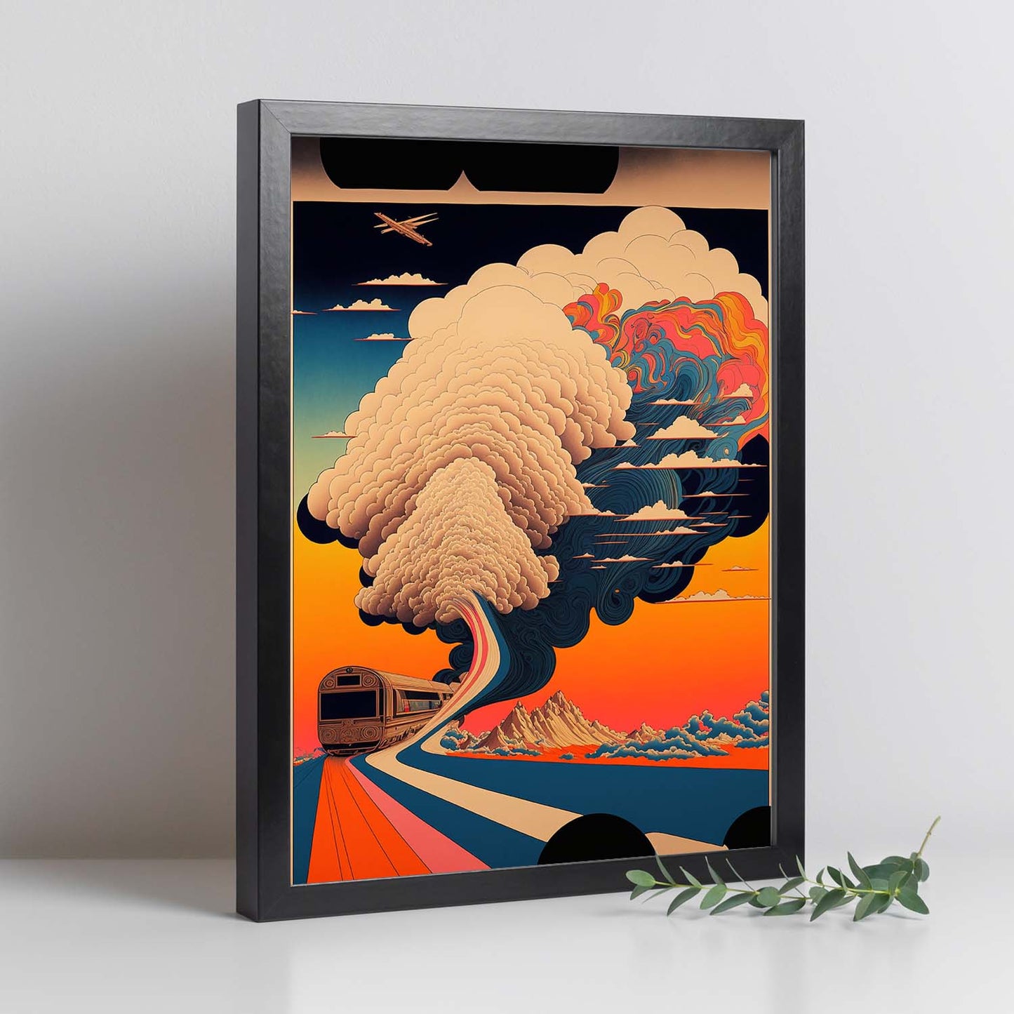 Nacnic altamente detallado geométrico psicodélico ukiyo 3. estampados de arte estético de pared para el diseño de dormitorio o sala de estar.-Artwork-Nacnic-Nacnic Estudio SL