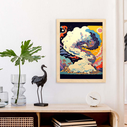 Nacnic altamente detallado geométrico psicodélico ukiyo 4. estampados de arte de pared estético para el diseño de dormitorio o sala de estar.-Artwork-Nacnic-Nacnic Estudio SL