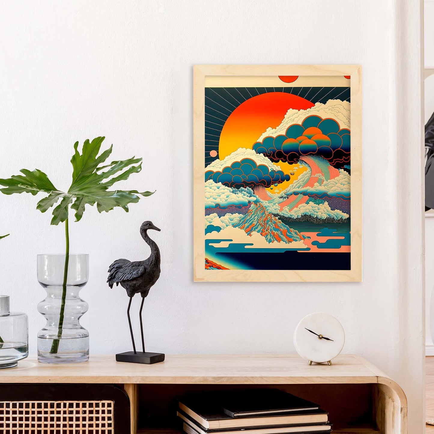 Nacnic altamente detallado geométrico psicodélico ukiyo 5. estampados de arte estético de pared para el diseño de dormitorio o sala de estar.-Artwork-Nacnic-Nacnic Estudio SL