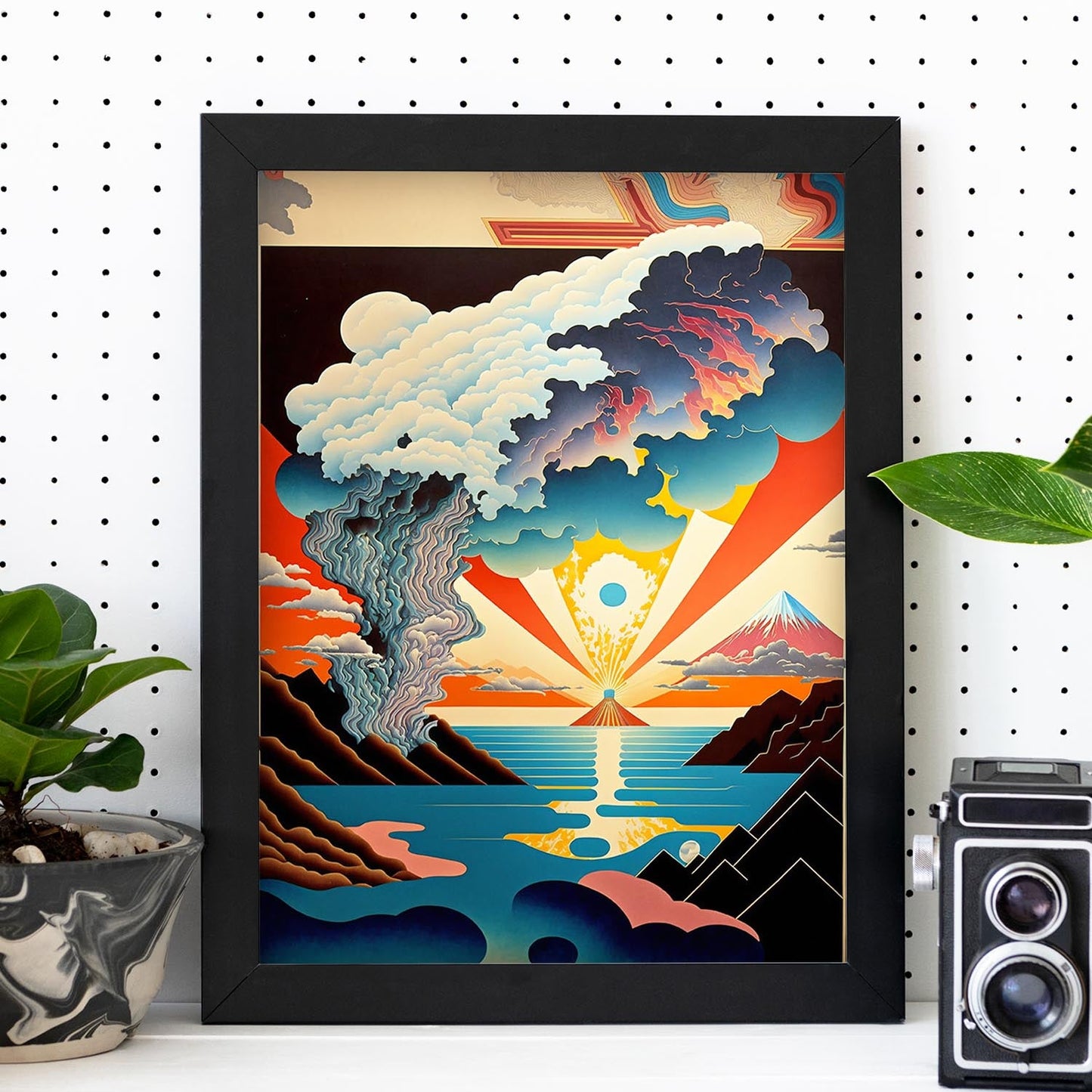 Nacnic altamente detallado geométrico psicodélico ukiyo 7. estampados de arte estético de pared para el diseño de dormitorio o sala de estar.-Artwork-Nacnic-Nacnic Estudio SL