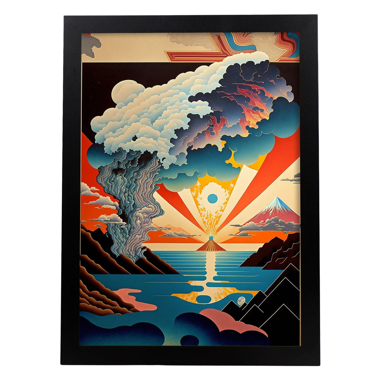 Nacnic altamente detallado geométrico psicodélico ukiyo 7. estampados de arte estético de pared para el diseño de dormitorio o sala de estar.-Artwork-Nacnic-A4-Sin marco-Nacnic Estudio SL