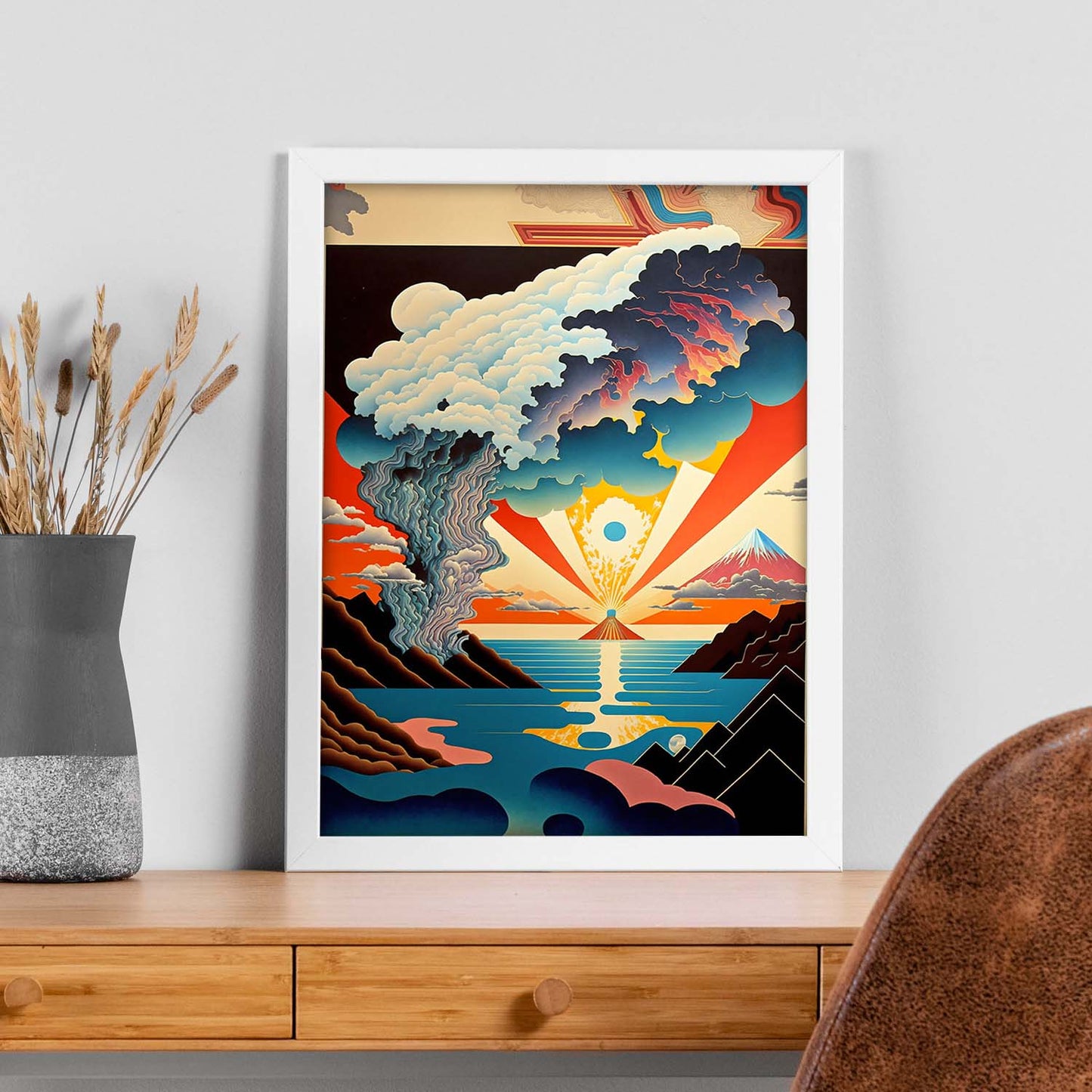 Nacnic altamente detallado geométrico psicodélico ukiyo 7. estampados de arte estético de pared para el diseño de dormitorio o sala de estar.-Artwork-Nacnic-Nacnic Estudio SL