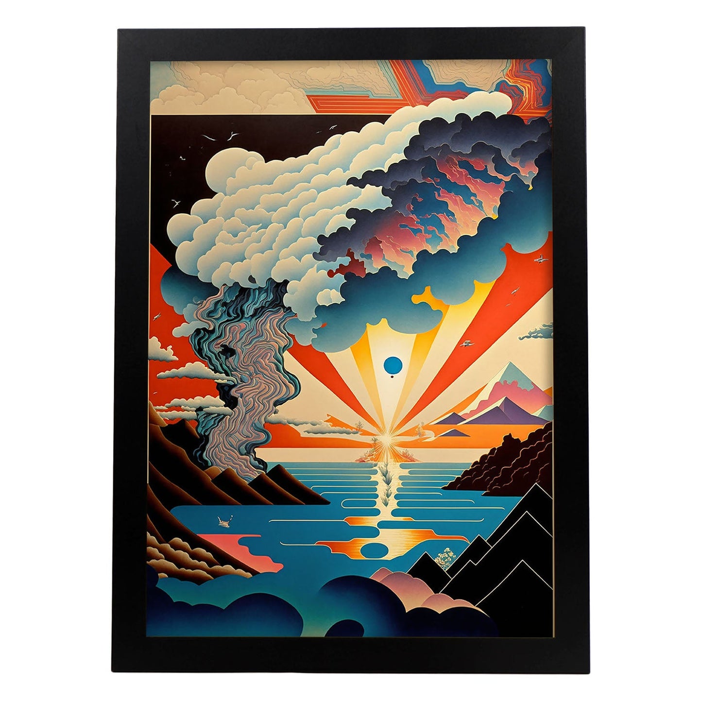 Nacnic altamente detallado geométrico psicodélico ukiyo 9. estampados de arte estético de pared para el diseño de dormitorio o sala de estar.-Artwork-Nacnic-A4-Sin marco-Nacnic Estudio SL