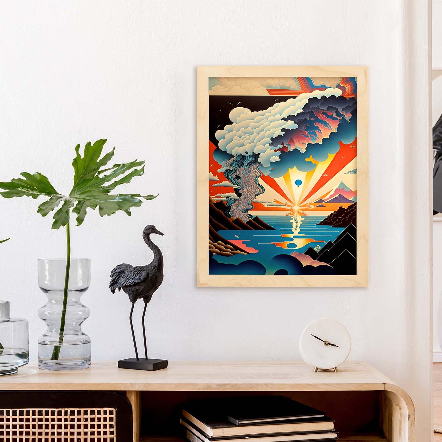 Nacnic altamente detallado geométrico psicodélico ukiyo 9. estampados de arte estético de pared para el diseño de dormitorio o sala de estar.-Artwork-Nacnic-Nacnic Estudio SL