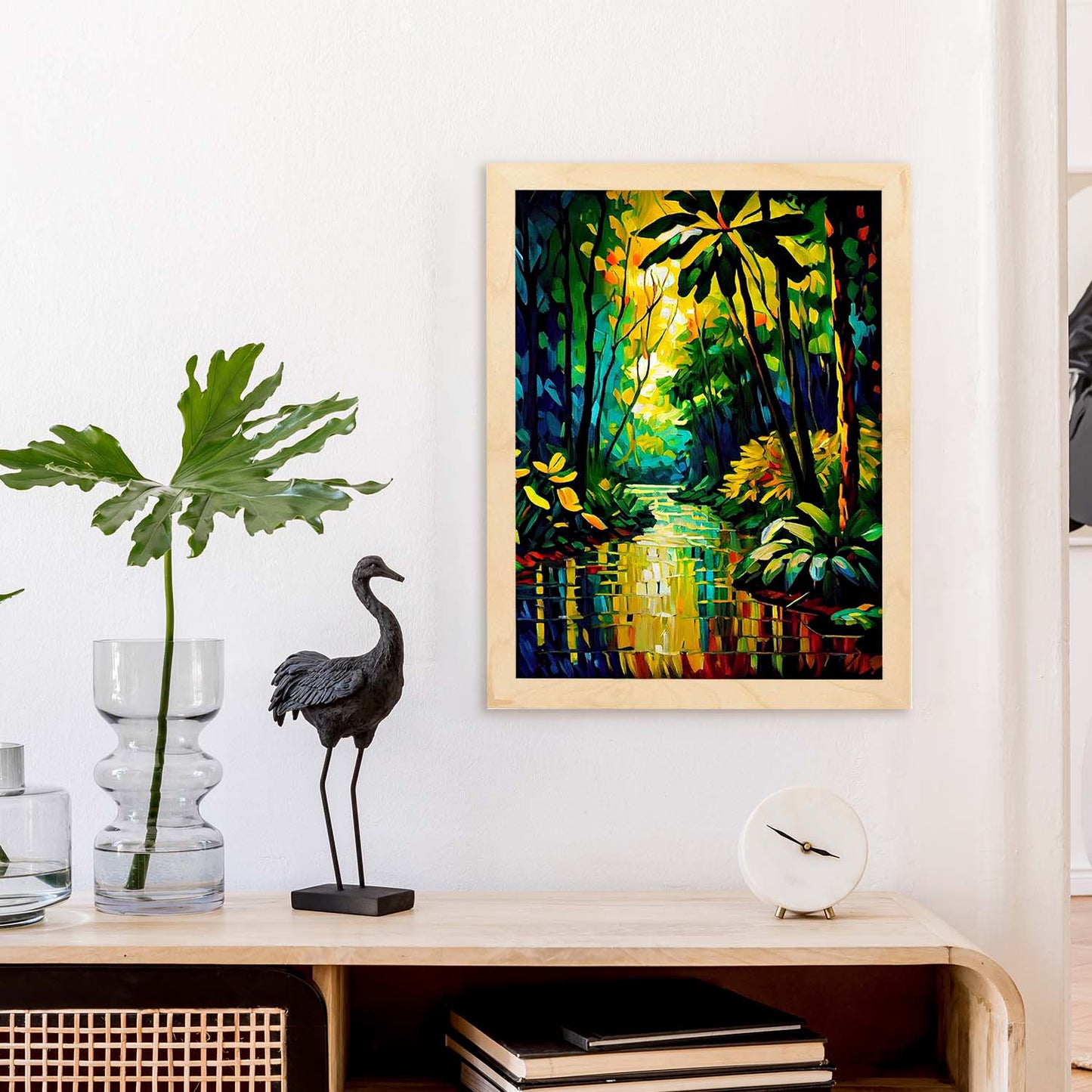 Nacnic Amazon Rainforest Amazonas Brasil Pintura al óleo. Estampados de arte de pared estético para el diseño de dormitorio o sala de estar.-Artwork-Nacnic-Nacnic Estudio SL