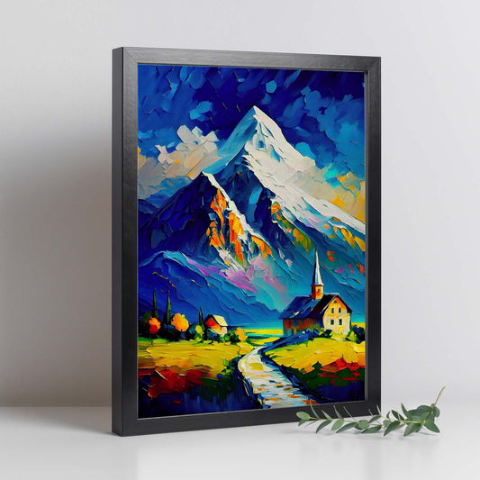 Nacnic Broad Peak Pinte Pintura al óleo Stropkes Colorful Happ. Estampados de arte de pared estético para el diseño de dormitorio o sala de estar.-Artwork-Nacnic-Nacnic Estudio SL