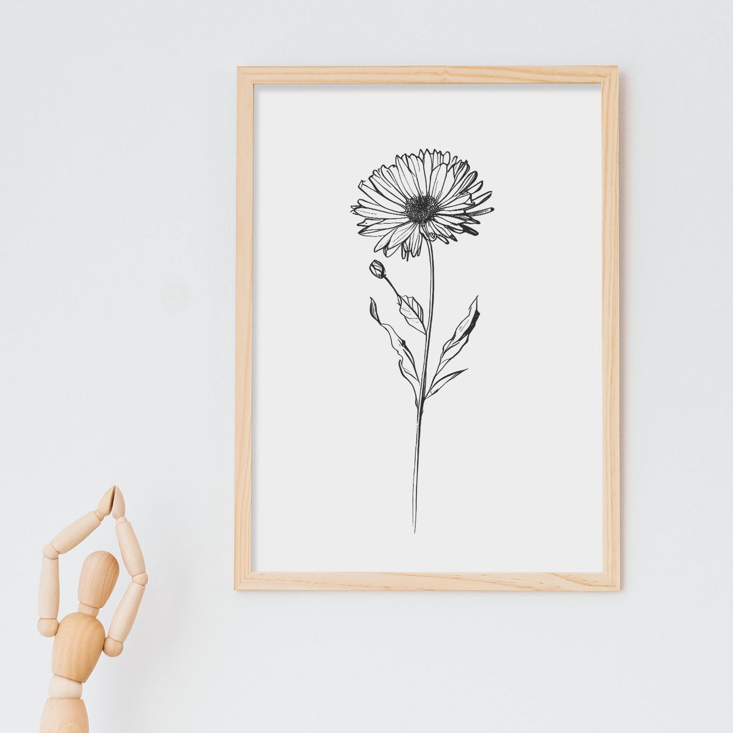 Lámina Nacnic Calendula Arte Minimalista Lineal_2