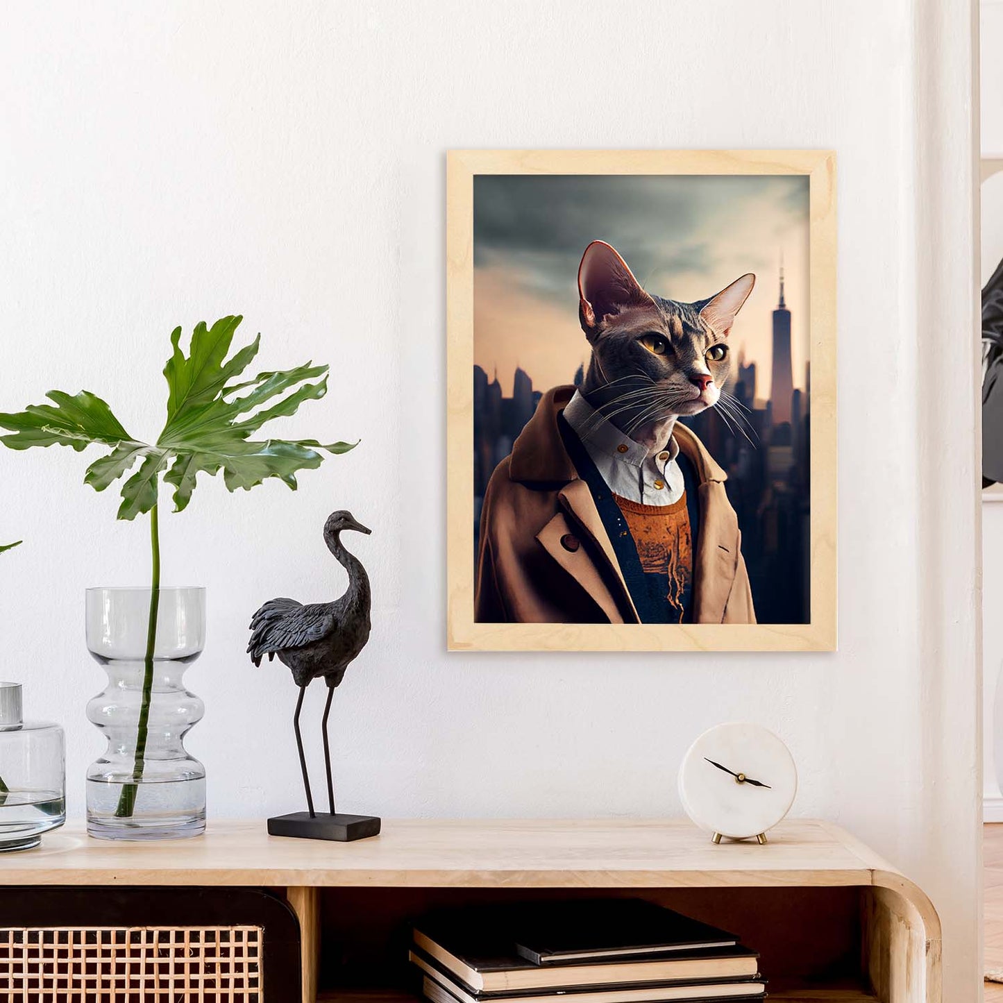 Nacnic Cat Colorpoint Shorthair vestido con tela humana 1. estampados de arte estético de pared para el diseño de dormitorio o sala de estar.-Artwork-Nacnic-Nacnic Estudio SL