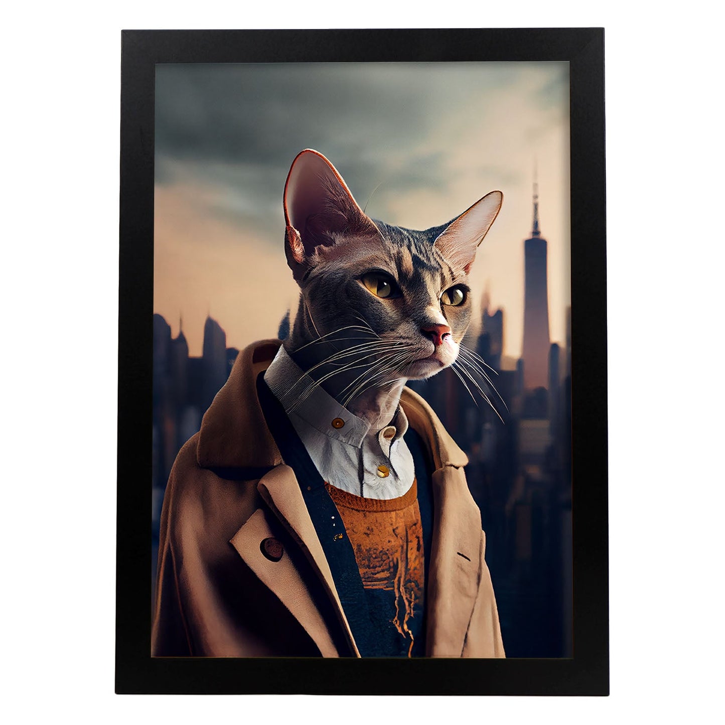 Nacnic Cat Colorpoint Shorthair vestido con tela humana 1. estampados de arte estético de pared para el diseño de dormitorio o sala de estar.-Artwork-Nacnic-A4-Sin marco-Nacnic Estudio SL