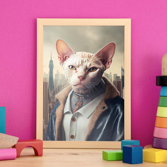 Nacnic Cat Colorpoint Shorthair vestido con tela humana 2. estampados de arte estético de pared para el diseño de dormitorio o sala de estar.-Artwork-Nacnic-Nacnic Estudio SL
