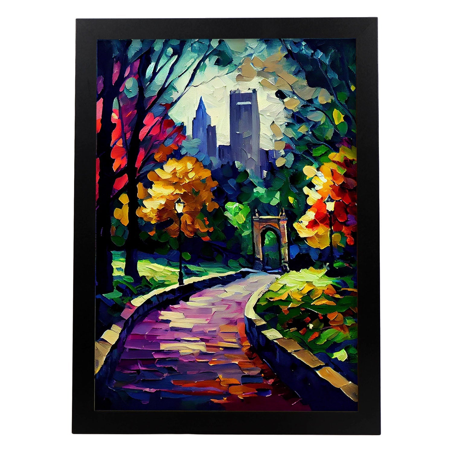 Nacnic Central Park NYC New York USA Pintura al óleo Str. Estampados de arte de pared estético para el diseño de dormitorio o sala de estar.-Artwork-Nacnic-A4-Sin marco-Nacnic Estudio SL