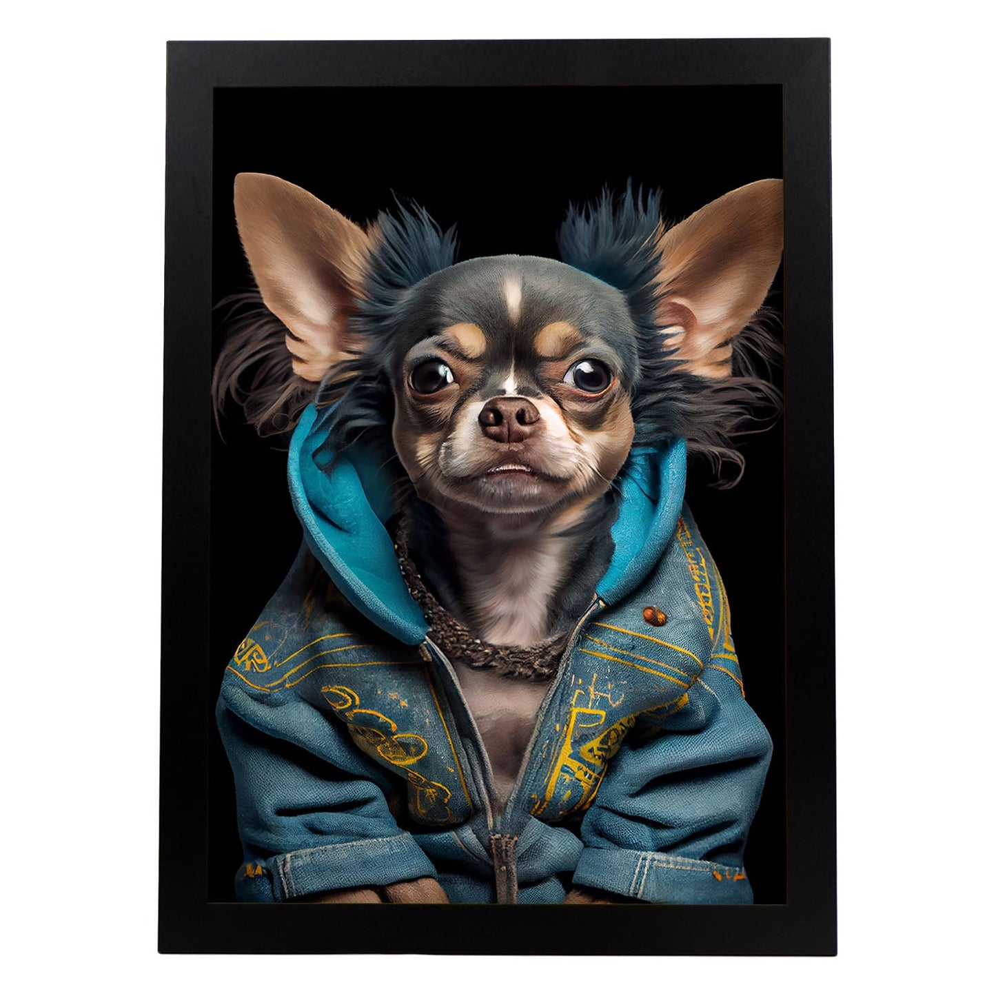 Nacnic Chihuahua se vistió con ropa humana. Estampados de arte de pared estético para el diseño de dormitorio o sala de estar.-Artwork-Nacnic-A4-Sin marco-Nacnic Estudio SL