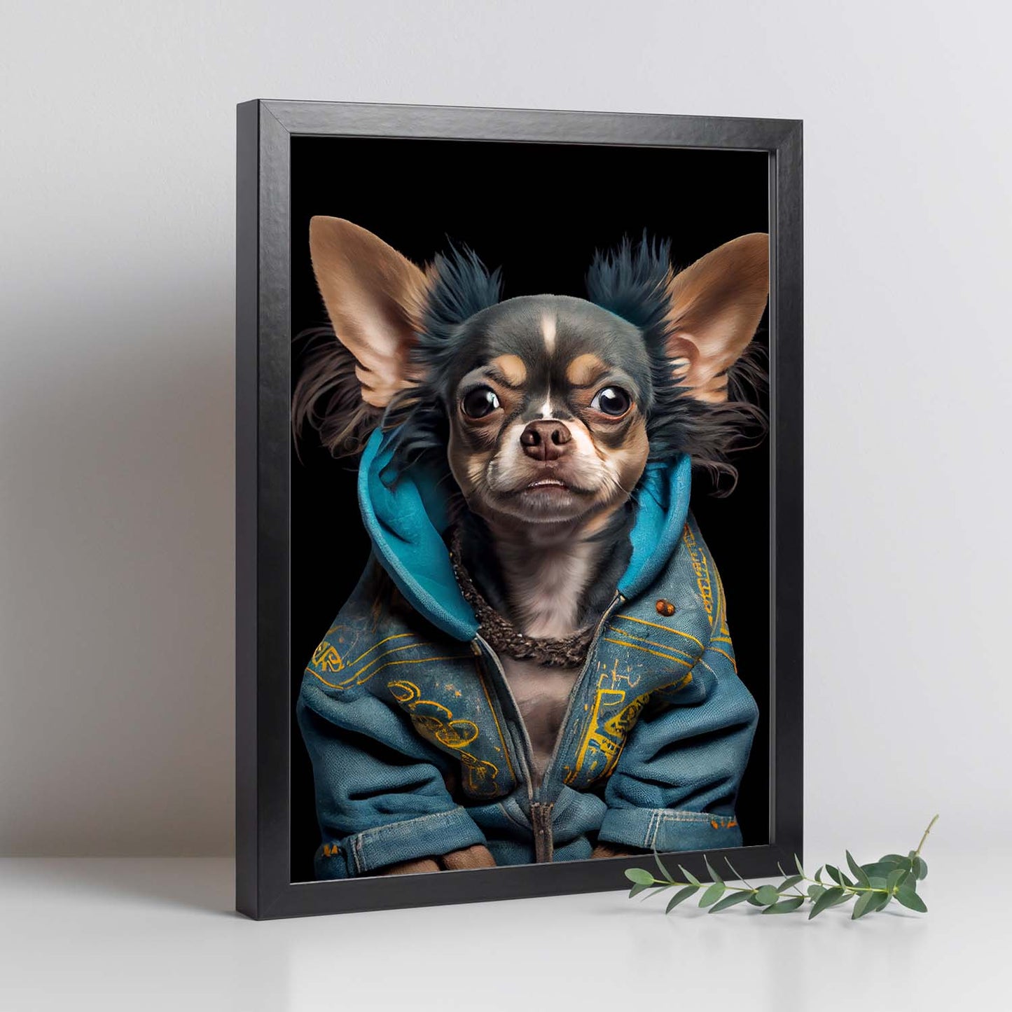 Nacnic Chihuahua se vistió con ropa humana. Estampados de arte de pared estético para el diseño de dormitorio o sala de estar.-Artwork-Nacnic-Nacnic Estudio SL