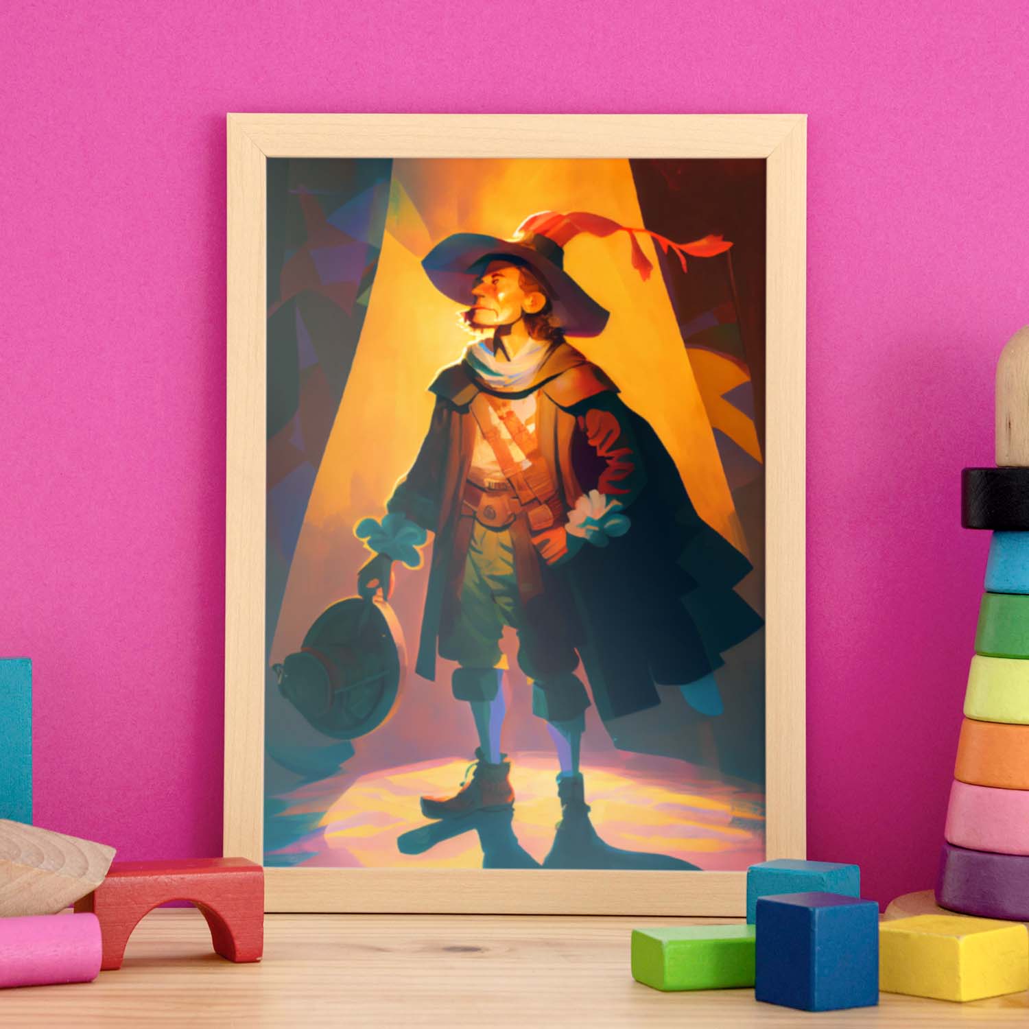Nacnic Christopher Columbus descubriendo el estilo de América Pixar. Estampados de arte de pared estético para el diseño de dormitorio o sala de estar.-Artwork-Nacnic-Nacnic Estudio SL