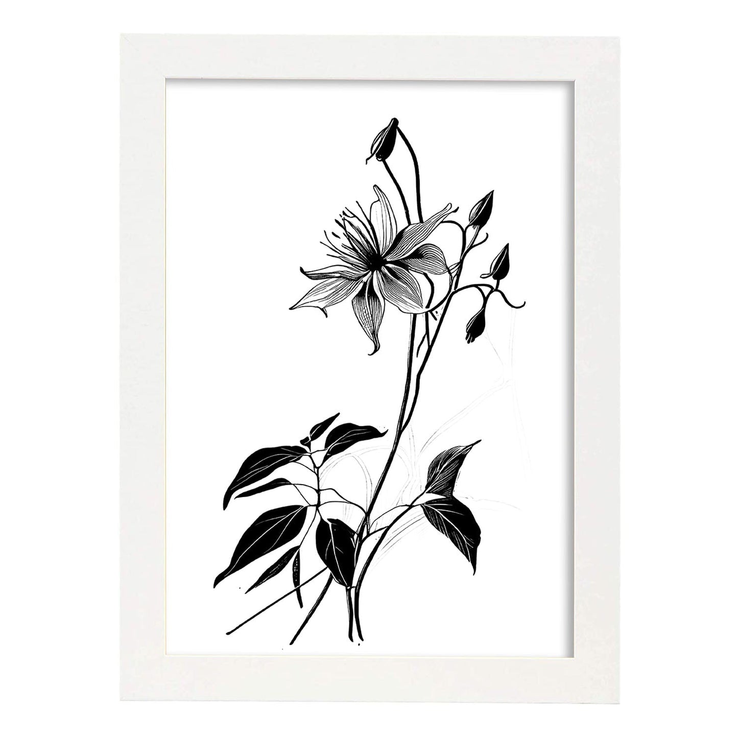 Lámina Nacnic de Arte Minimalista con Línea de Columbine