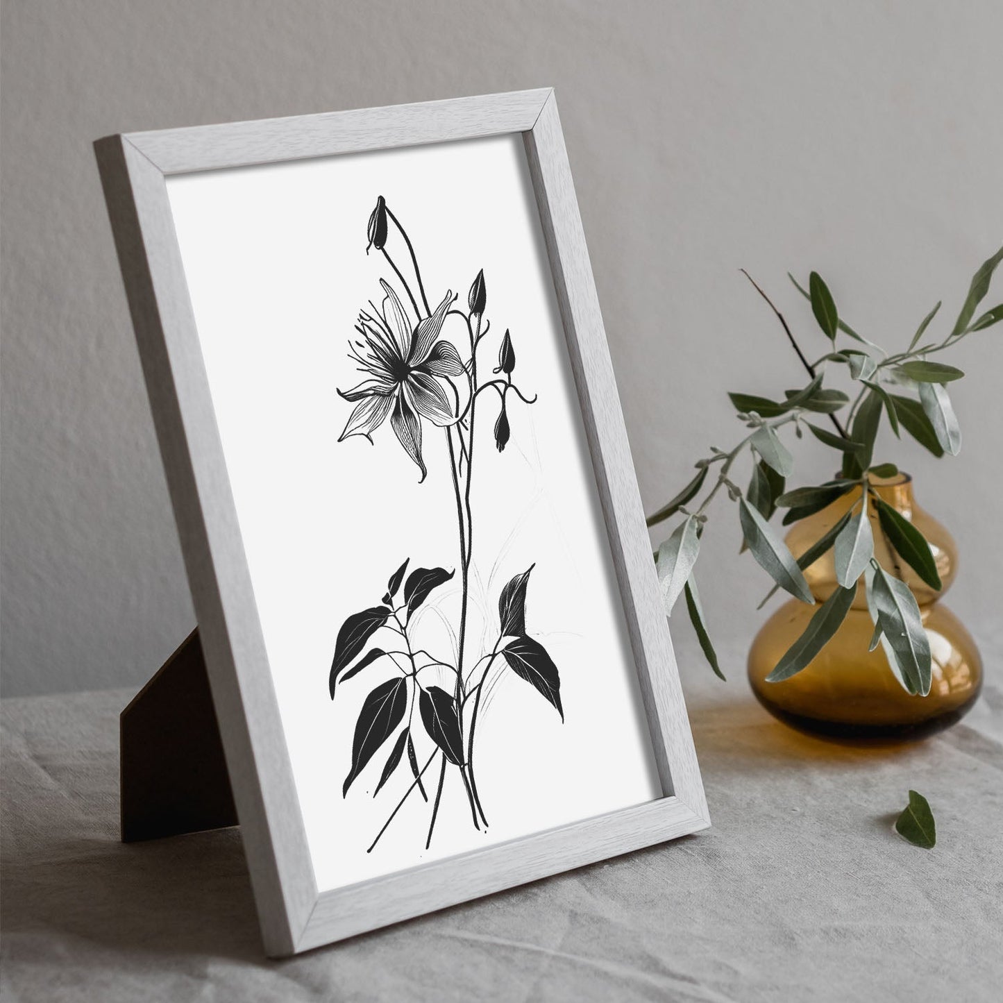 Lámina Nacnic de Arte Minimalista con Línea de Columbine