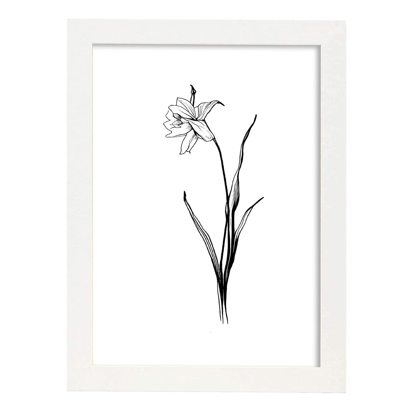 Lámina Nacnic Daffodil Arte Minimalista Lineal