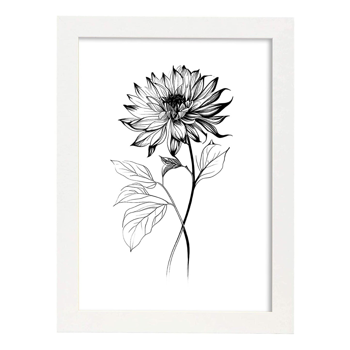 Nacnic Lámina Minimalista de Dahlia