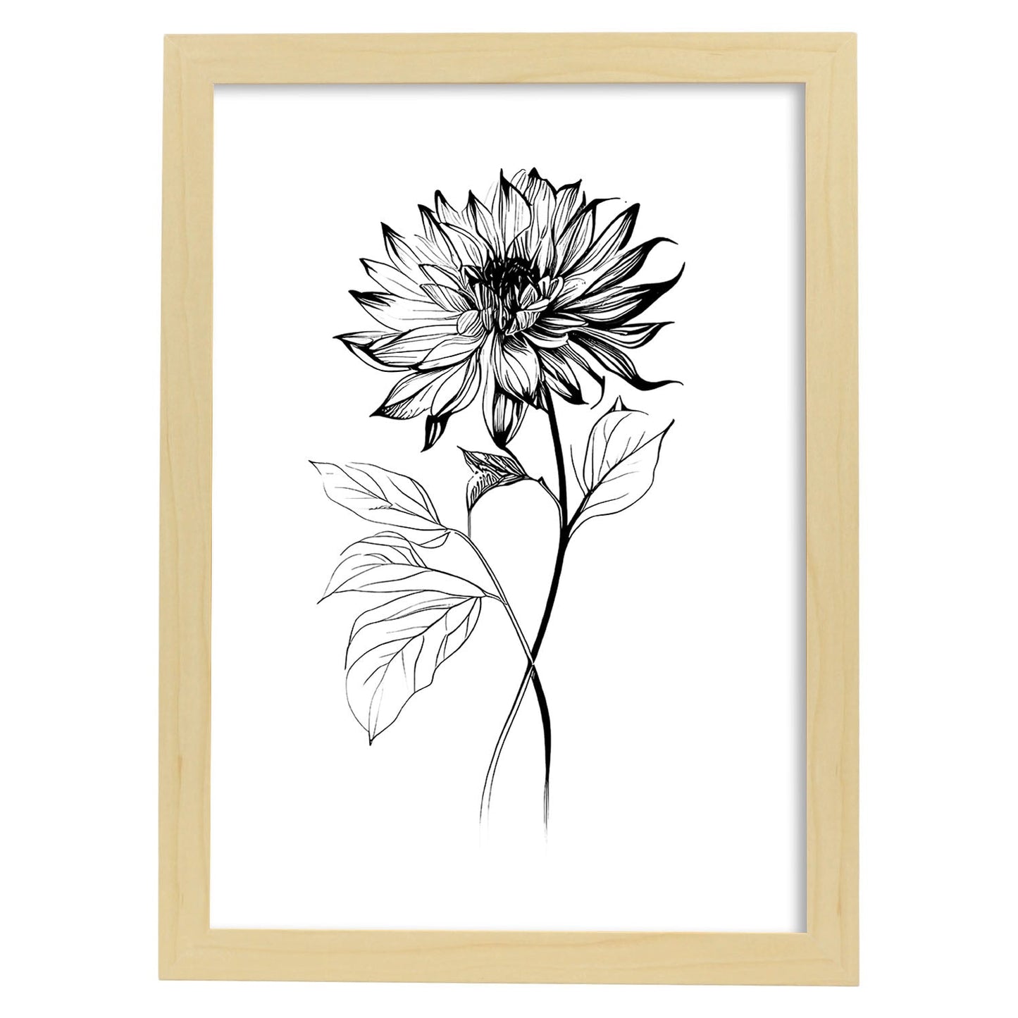 Nacnic Lámina Minimalista de Dahlia