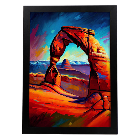 Nacnic Delicic Arches Parque Nacional Utah EE. UU. Dolor al óleo. Estampados de arte de pared estético para el diseño de dormitorio o sala de estar.-Artwork-Nacnic-A4-Sin marco-Nacnic Estudio SL