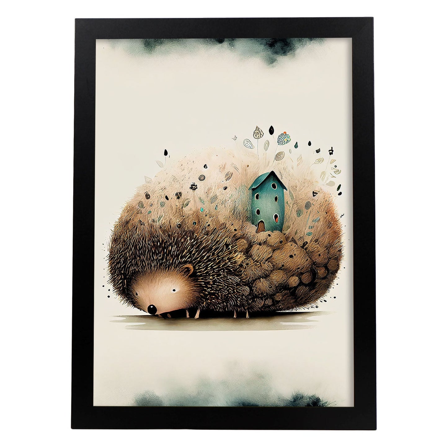 Nacnic Dreing Dreing Fluffy Hedgehog Precisionism Style. Estampados de arte de pared estético para el diseño de dormitorio o sala de estar.-Artwork-Nacnic-A4-Sin marco-Nacnic Estudio SL