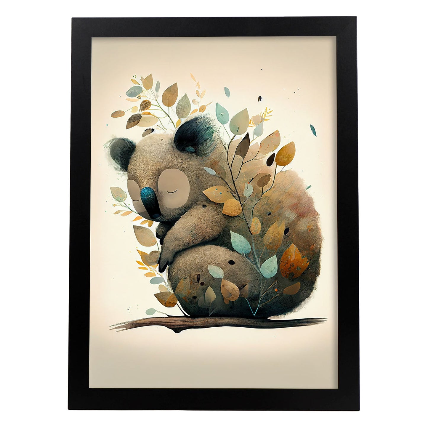 Nacnic Dreing Fluffy Koala Precisionism Style. Estampados de arte de pared estético para el diseño de dormitorio o sala de estar.-Artwork-Nacnic-A4-Sin marco-Nacnic Estudio SL