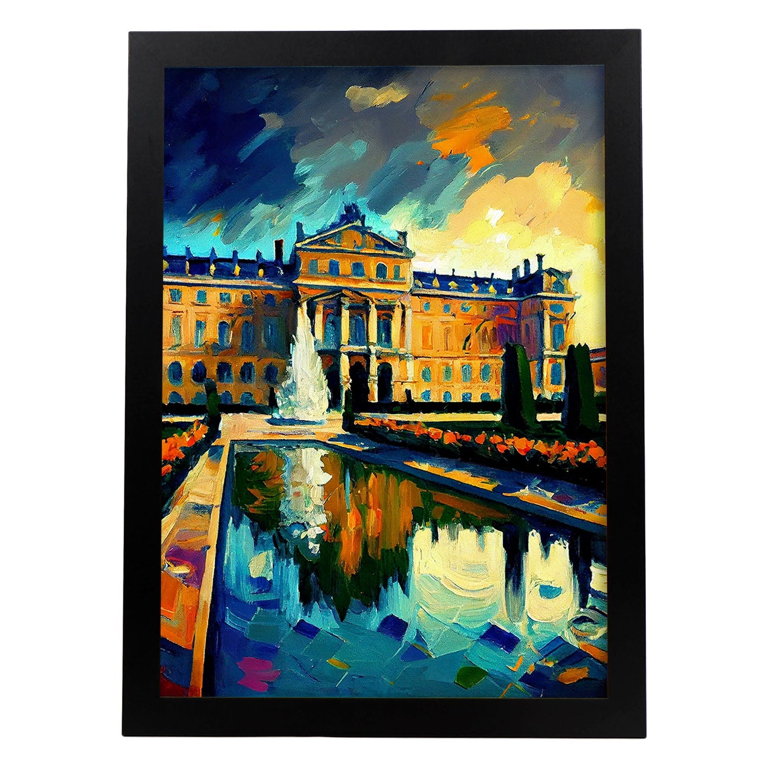 Nacnic El palacio de Versalles Versalles Francia Pintura al óleo. Estampados de arte de pared estético para el diseño de dormitorio o sala de estar.-Artwork-Nacnic-A4-Sin marco-Nacnic Estudio SL