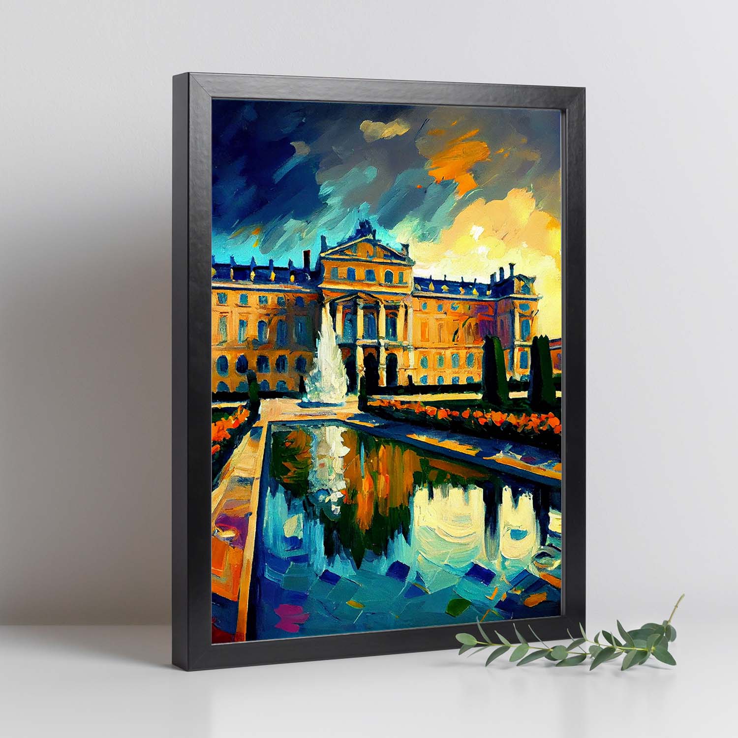 Nacnic El palacio de Versalles Versalles Francia Pintura al óleo. Estampados de arte de pared estético para el diseño de dormitorio o sala de estar.-Artwork-Nacnic-Nacnic Estudio SL