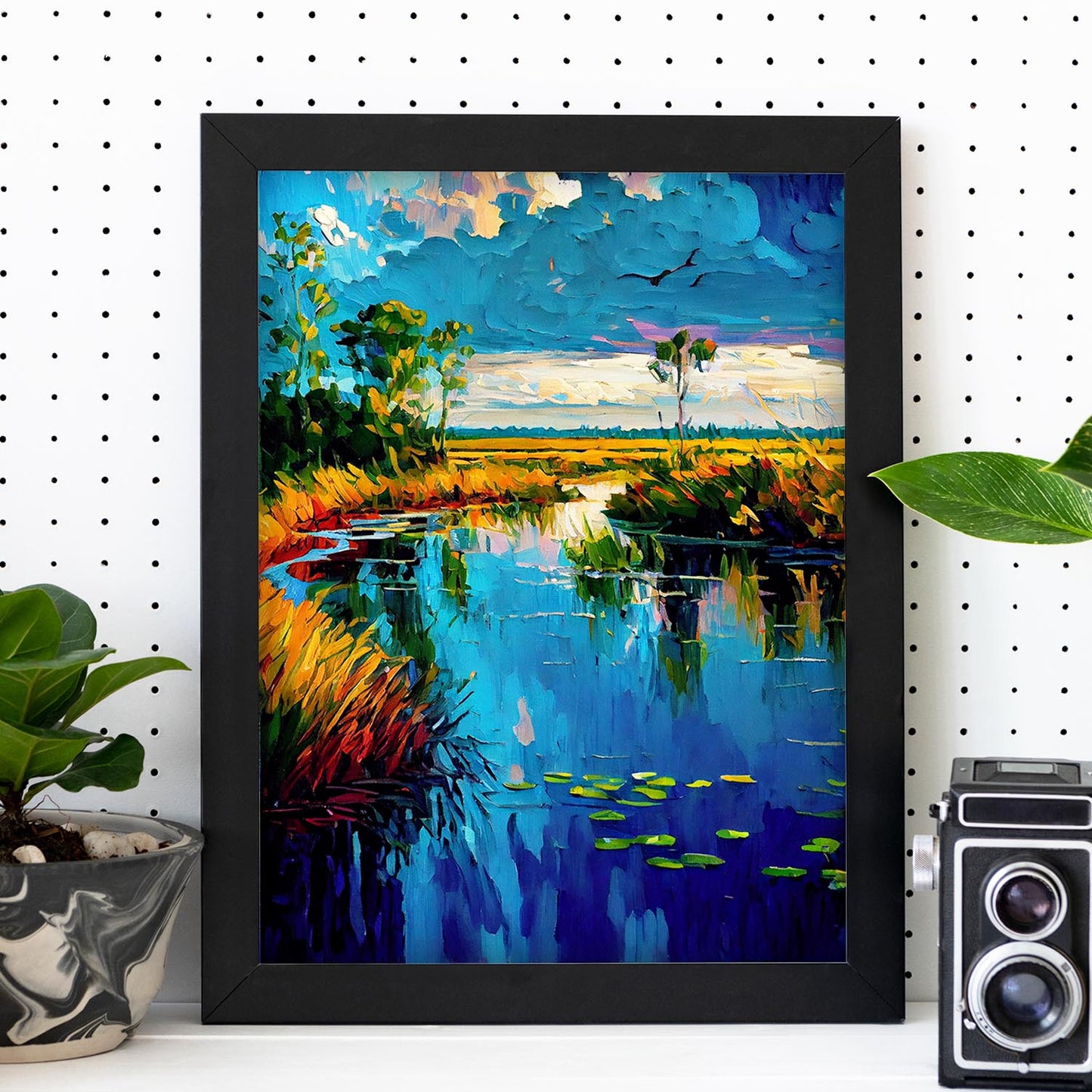 Nacnic Everglades Parque Nacional Florida USA Pintura al óleo Br. Estampados de arte de pared estético para el diseño de dormitorio o sala de estar.-Artwork-Nacnic-Nacnic Estudio SL