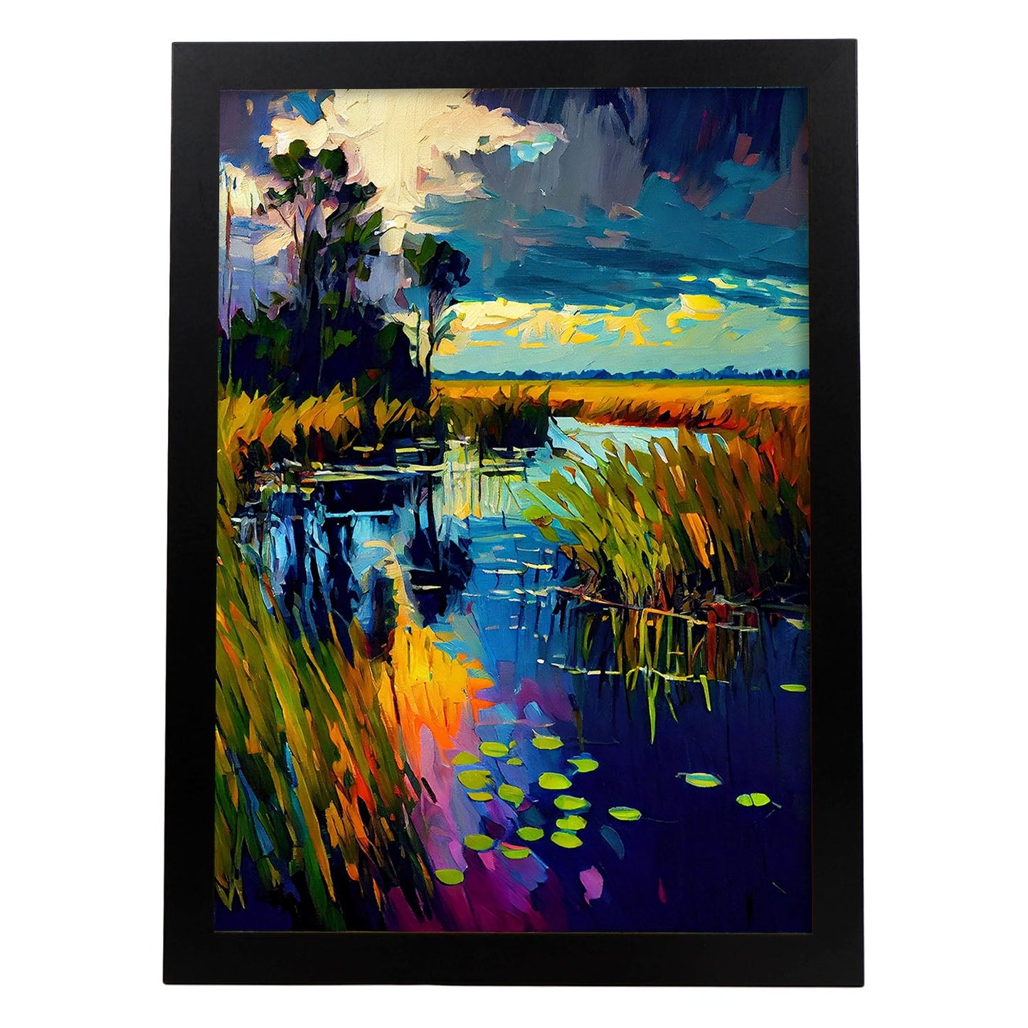 Nacnic Everglades Parque Nacional Florida USA Pintura al óleo Br. Estampados de arte de pared estético para el diseño de dormitorio o sala de estar.-Artwork-Nacnic-A4-Sin marco-Nacnic Estudio SL
