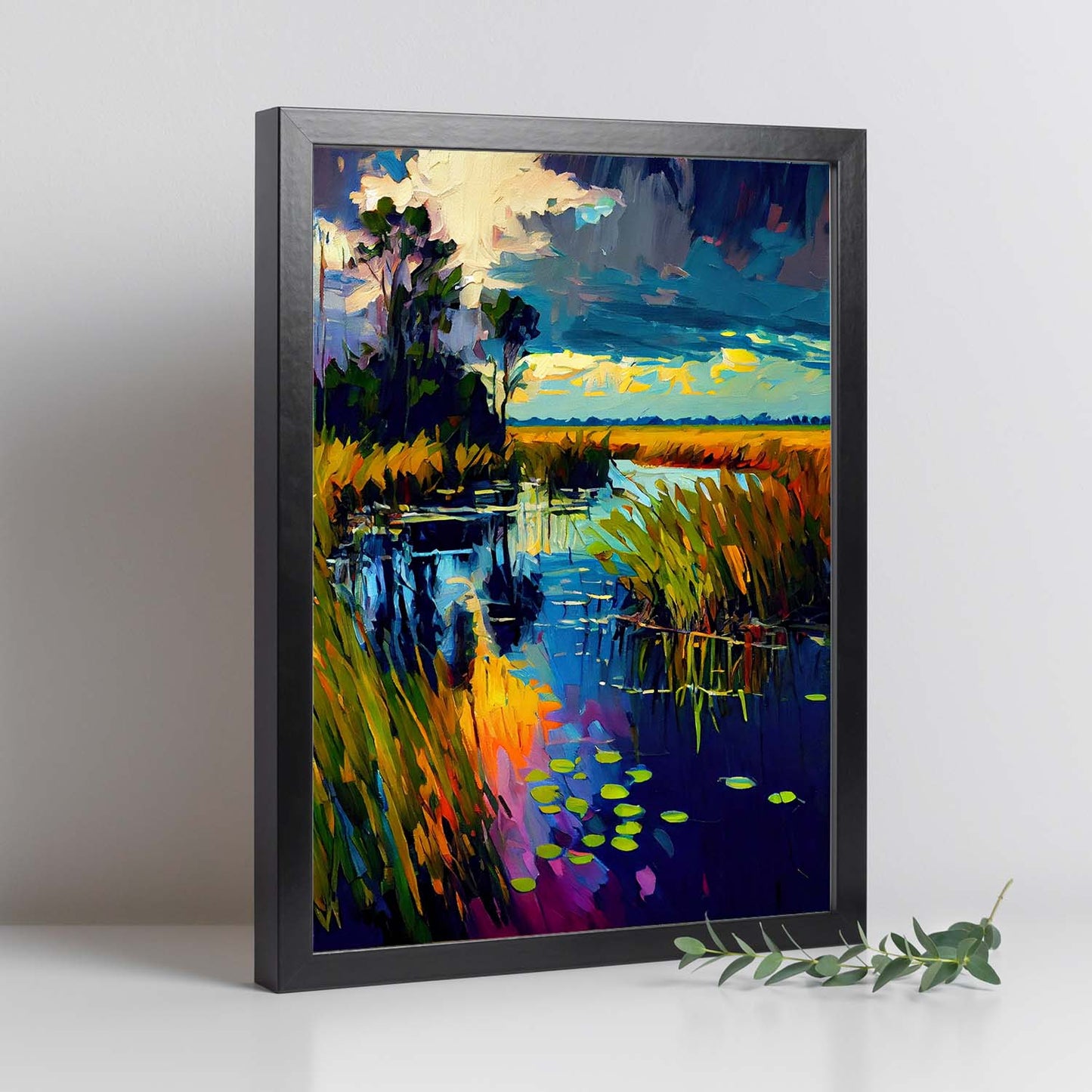 Nacnic Everglades Parque Nacional Florida USA Pintura al óleo Br. Estampados de arte de pared estético para el diseño de dormitorio o sala de estar.-Artwork-Nacnic-Nacnic Estudio SL
