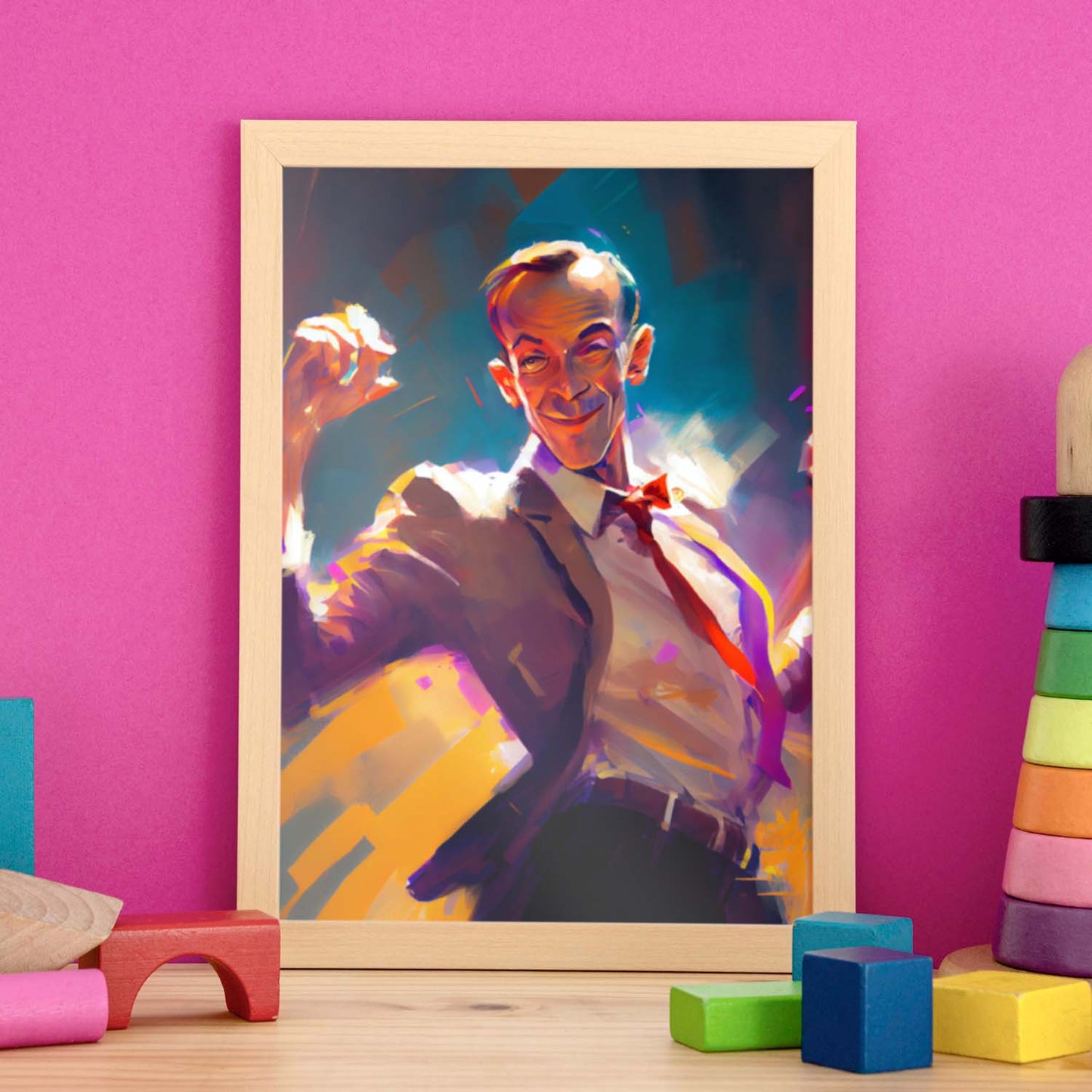 Nacnic Fred Astaire Dancing Pixar Style Dynamic Figura Dibujado. Estampados de arte de pared estético para el diseño de dormitorio o sala de estar.-Artwork-Nacnic-Nacnic Estudio SL
