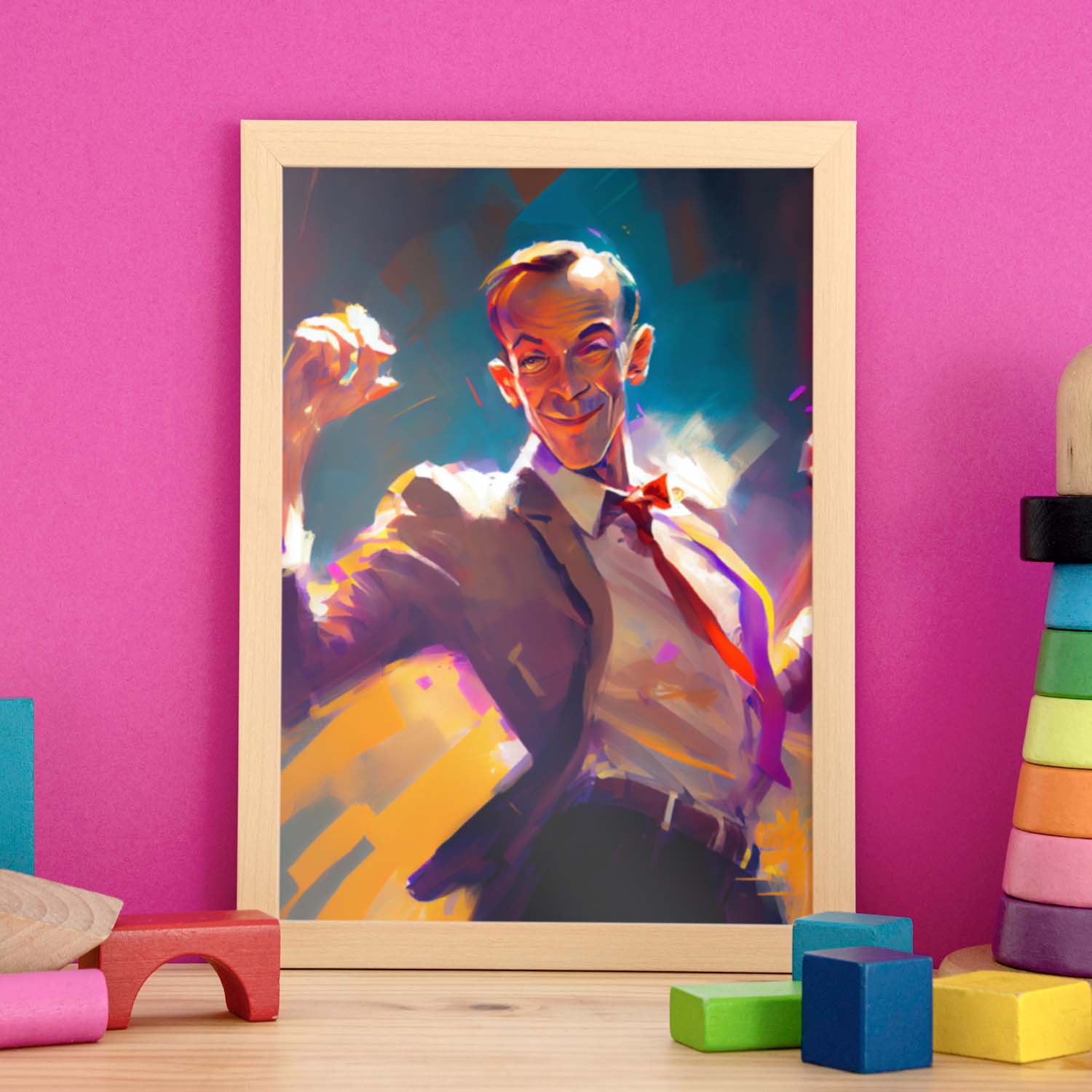 Nacnic Fred Astaire Dancing Pixar Style Dynamic Figura Dibujado. Estampados de arte de pared estético para el diseño de dormitorio o sala de estar.-Artwork-Nacnic-Nacnic Estudio SL